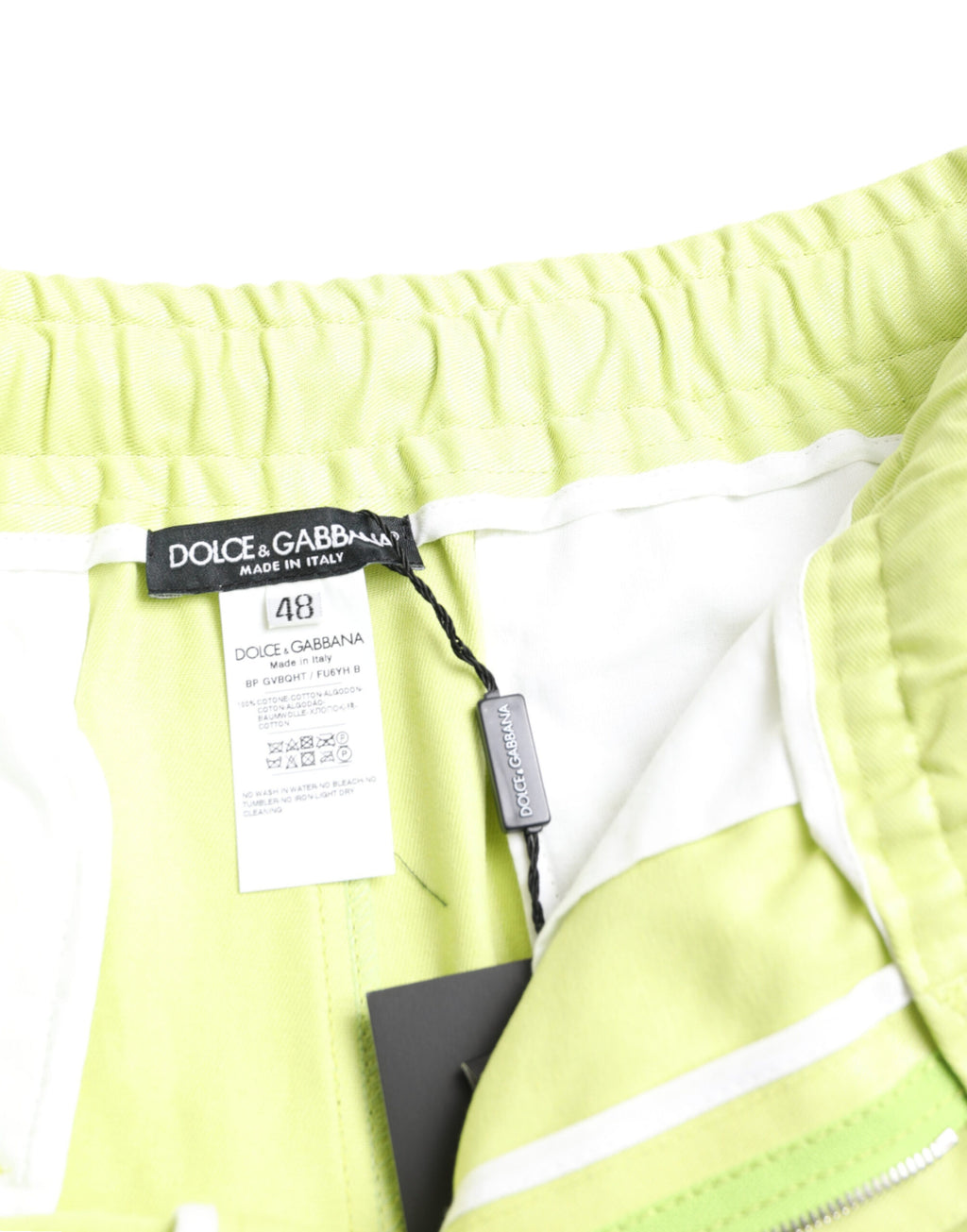 Short de style cargo bermuda en coton vert clair pour homme Dolce & Gabbana