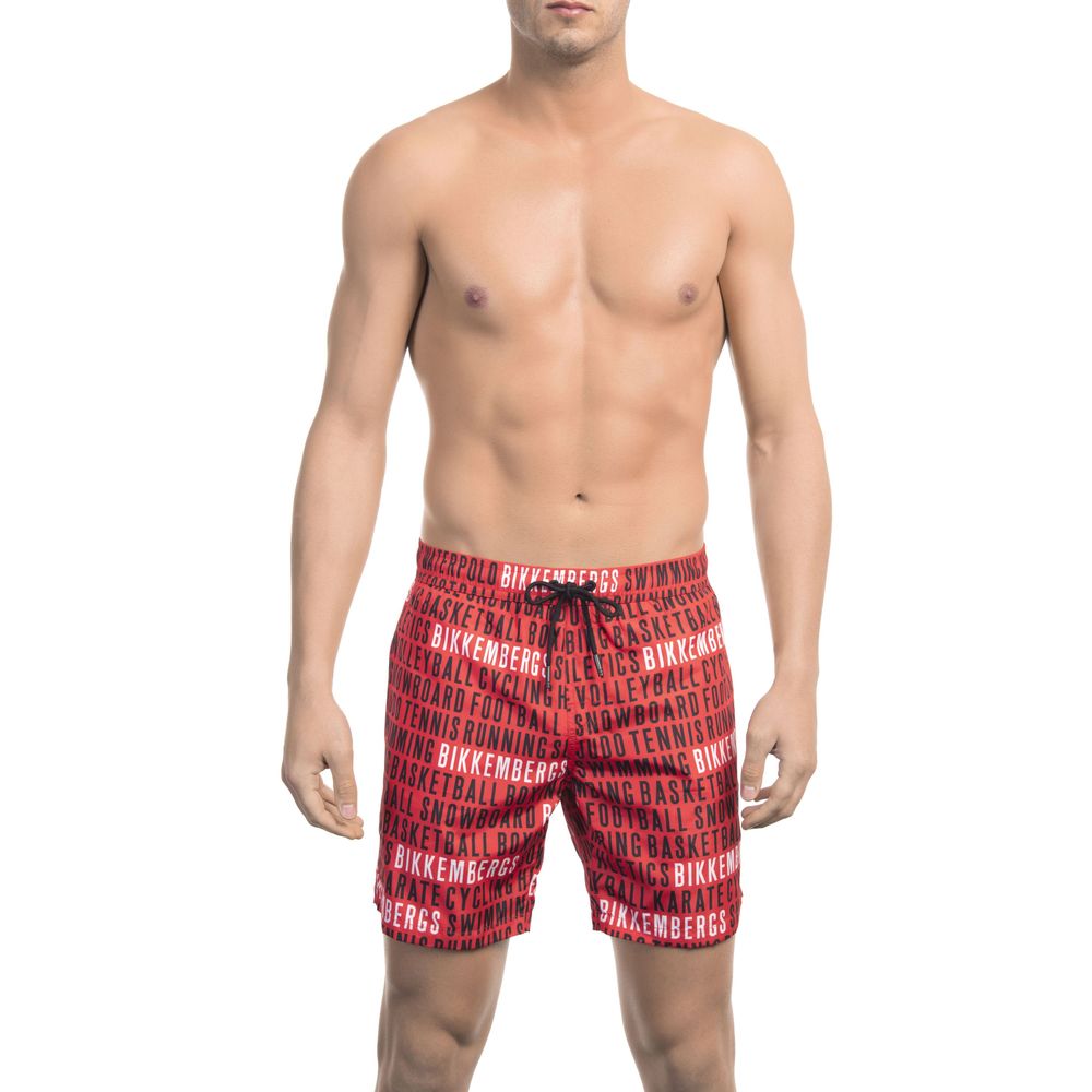 Bikkembergs Red Polyester Men Swimsuit
