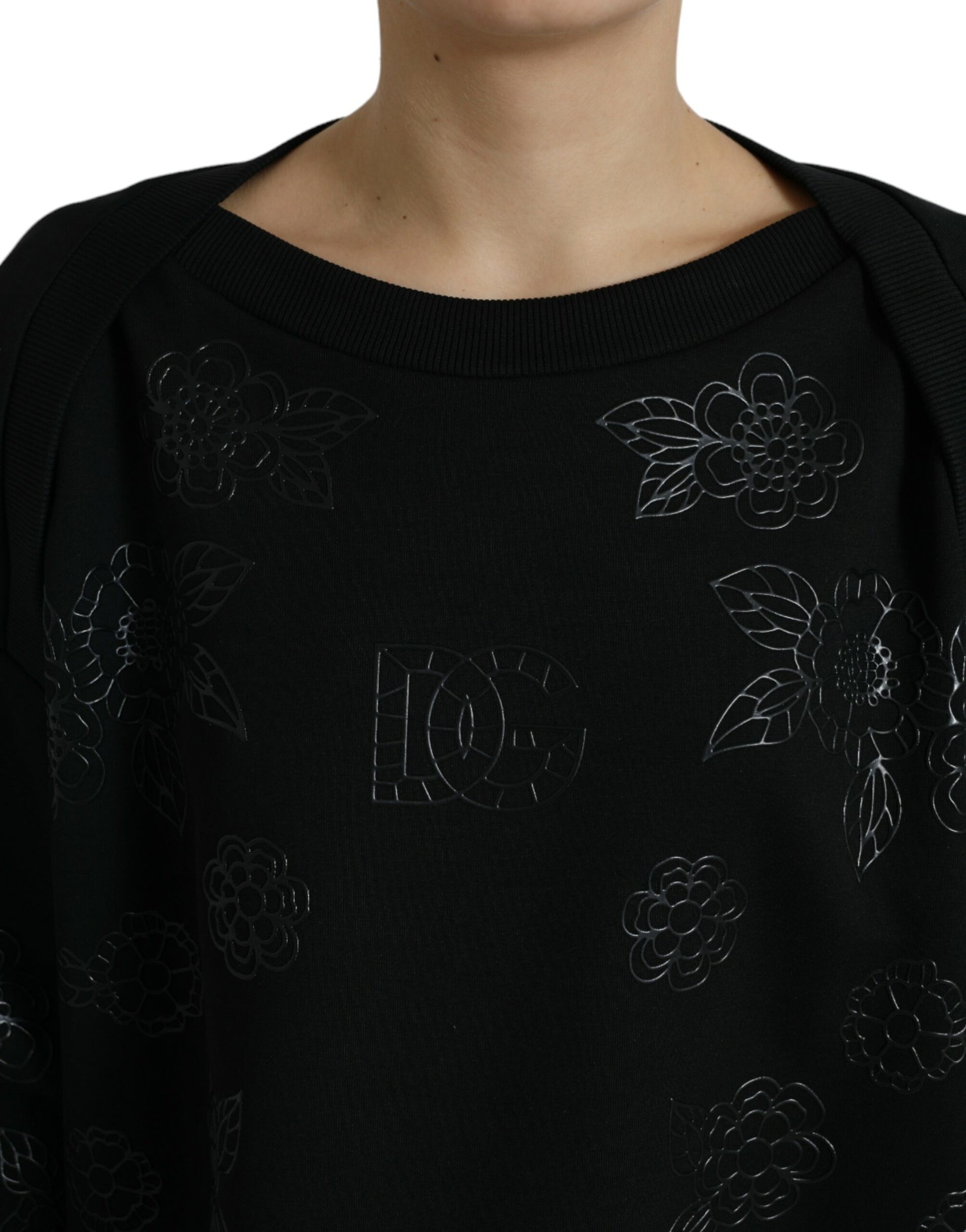 Dolce & Gabbana Black Long Sleeve T-Shirt for Women side view