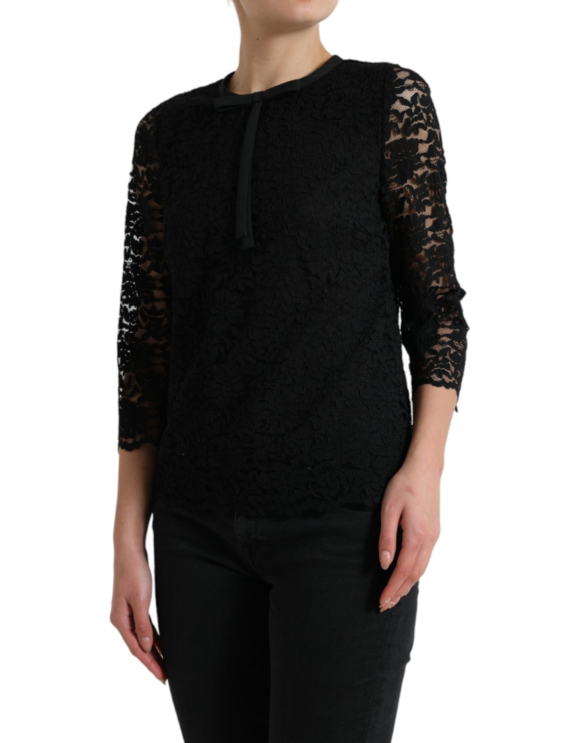 Dolce & Gabbana Black Long Sleeve T-Shirt for Women alternate view
