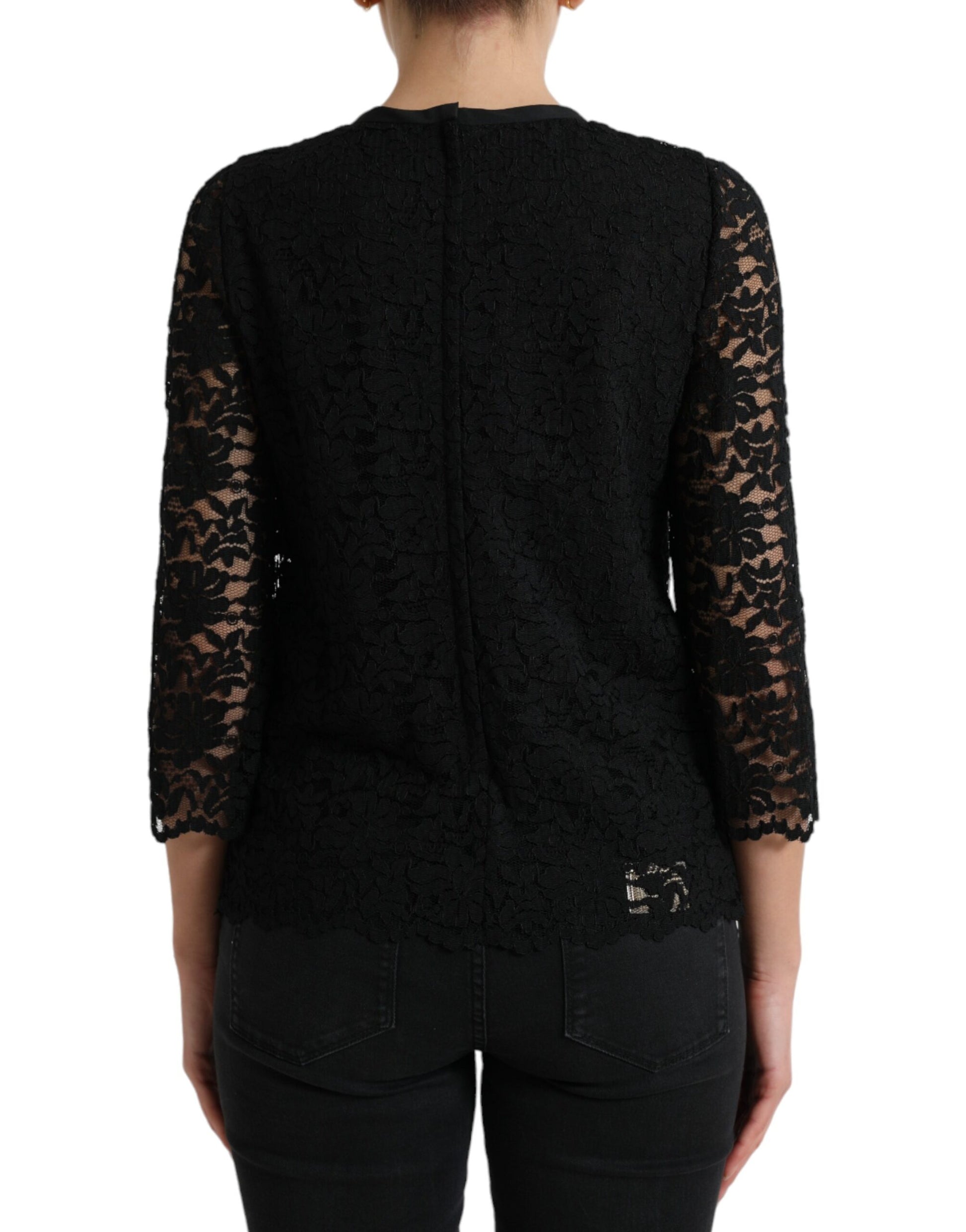 Dolce & Gabbana Black Long Sleeve T-Shirt for Women detail view