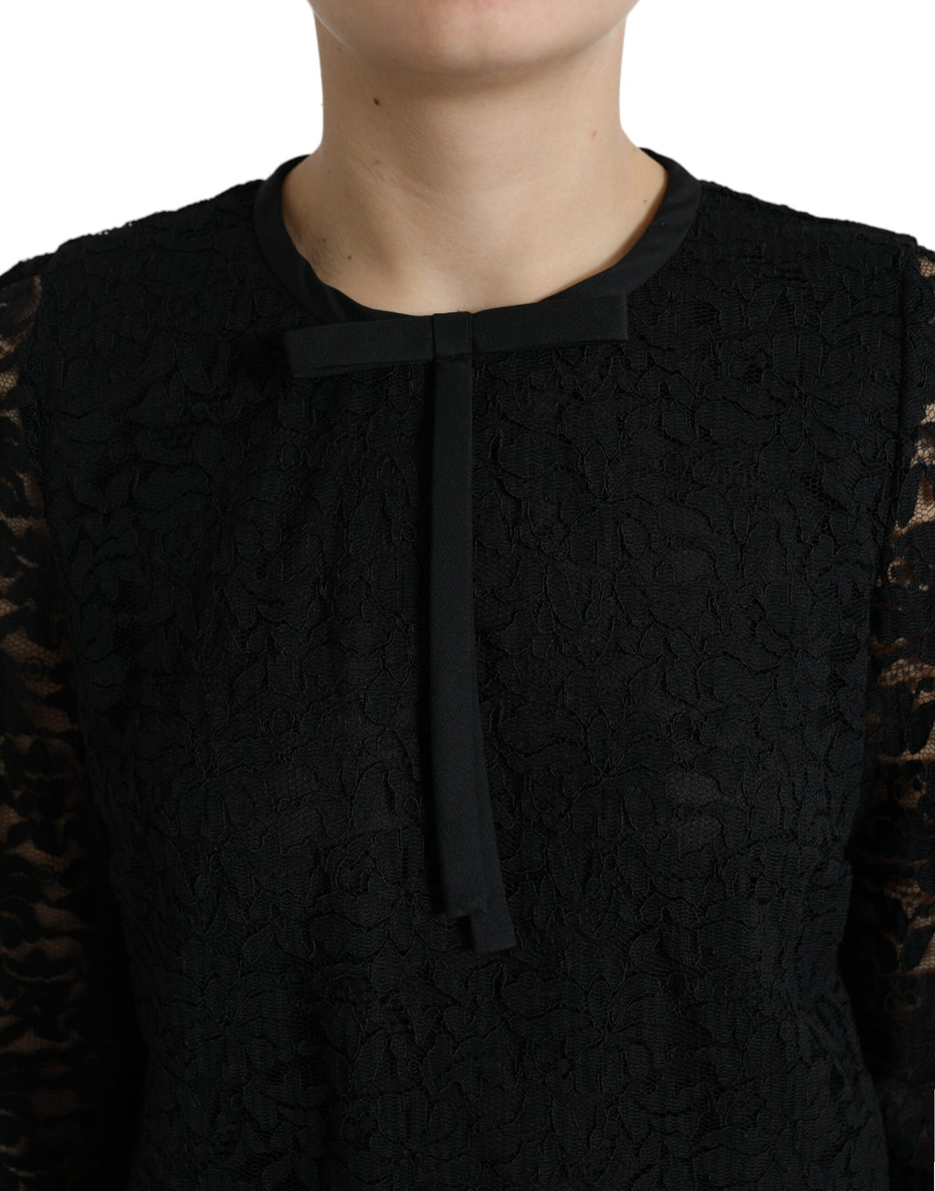 Dolce & Gabbana Black Long Sleeve T-Shirt for Women side view