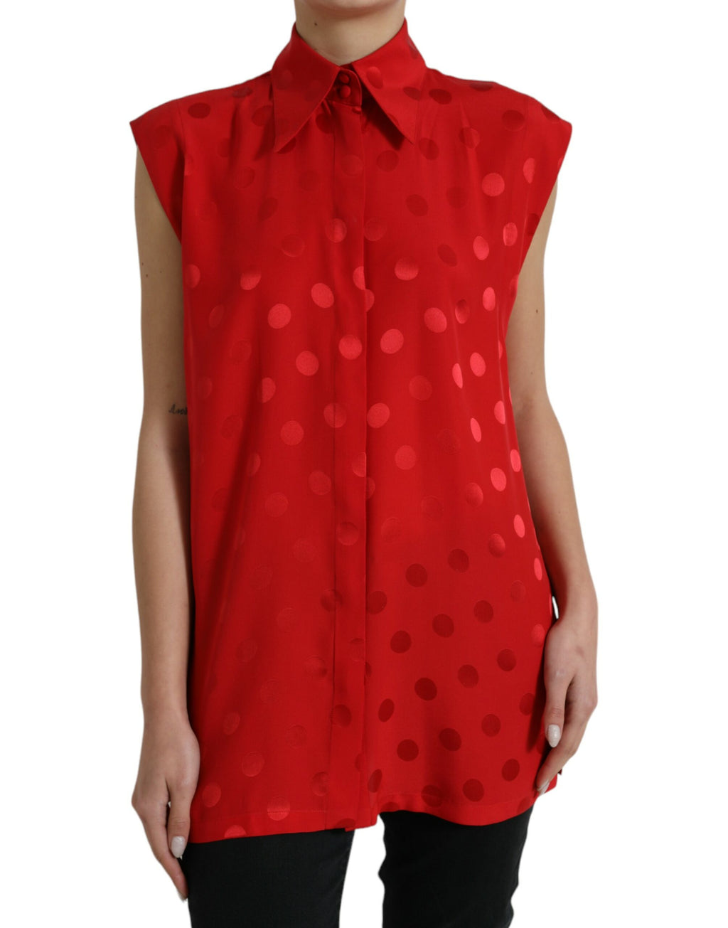 Dolce & Gabbana Red Sleeveless T-Shirt for Women