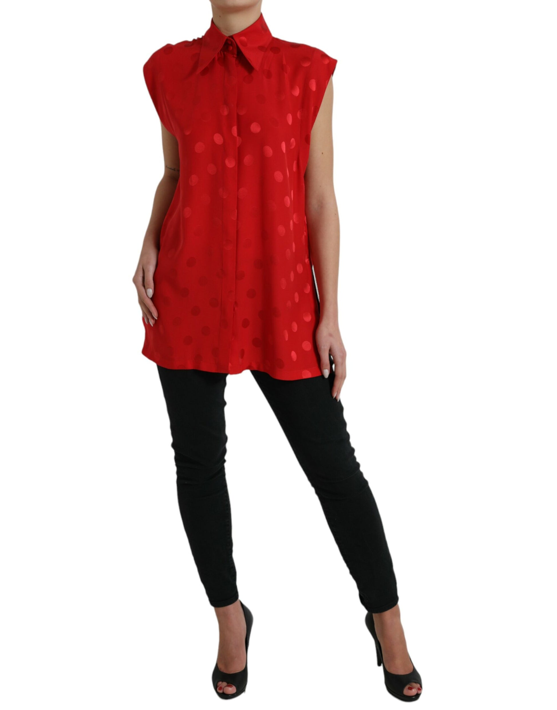 Dolce & Gabbana Red Sleeveless T-Shirt for Women alternate view