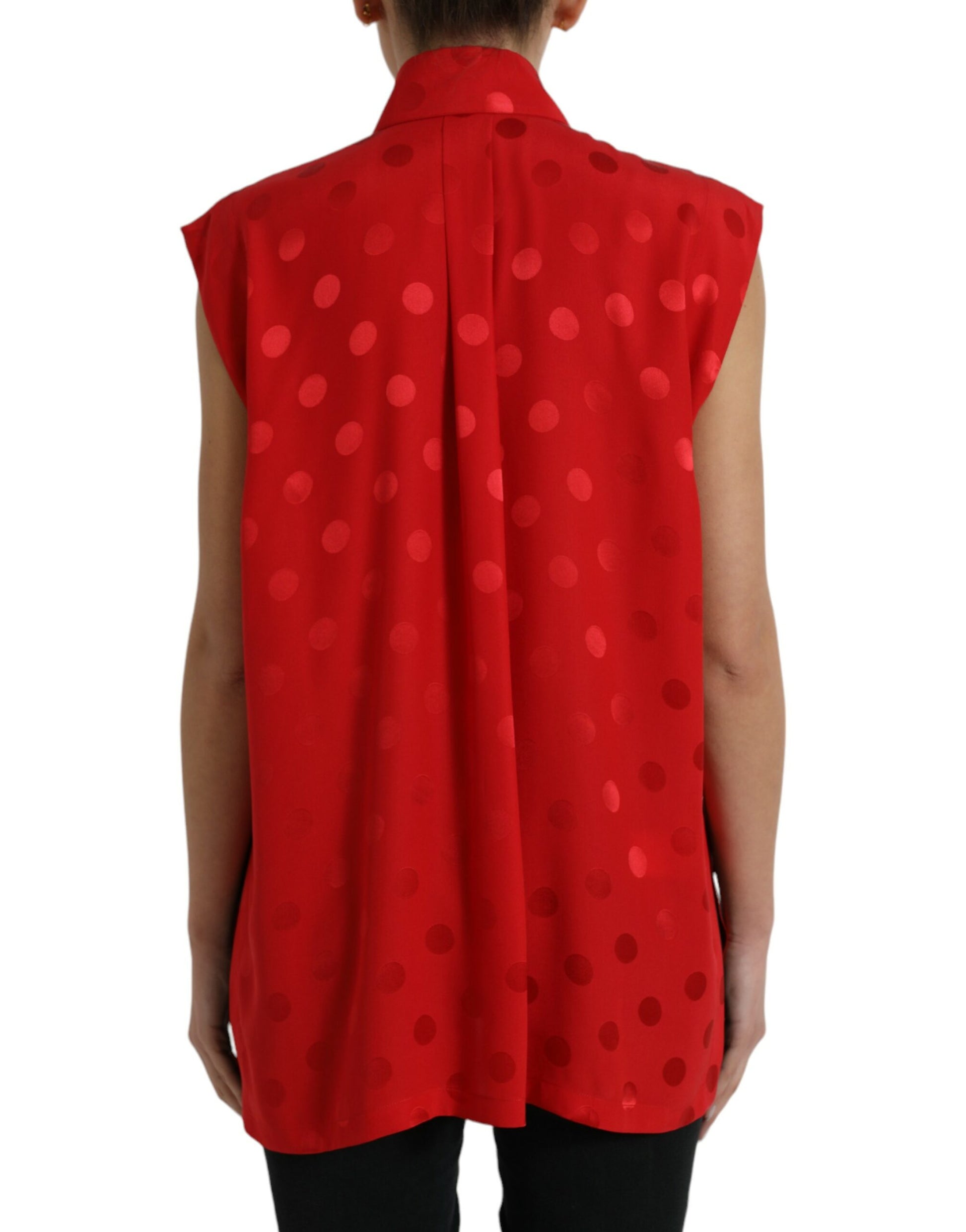 Dolce & Gabbana Red Sleeveless T-Shirt for Women detail view