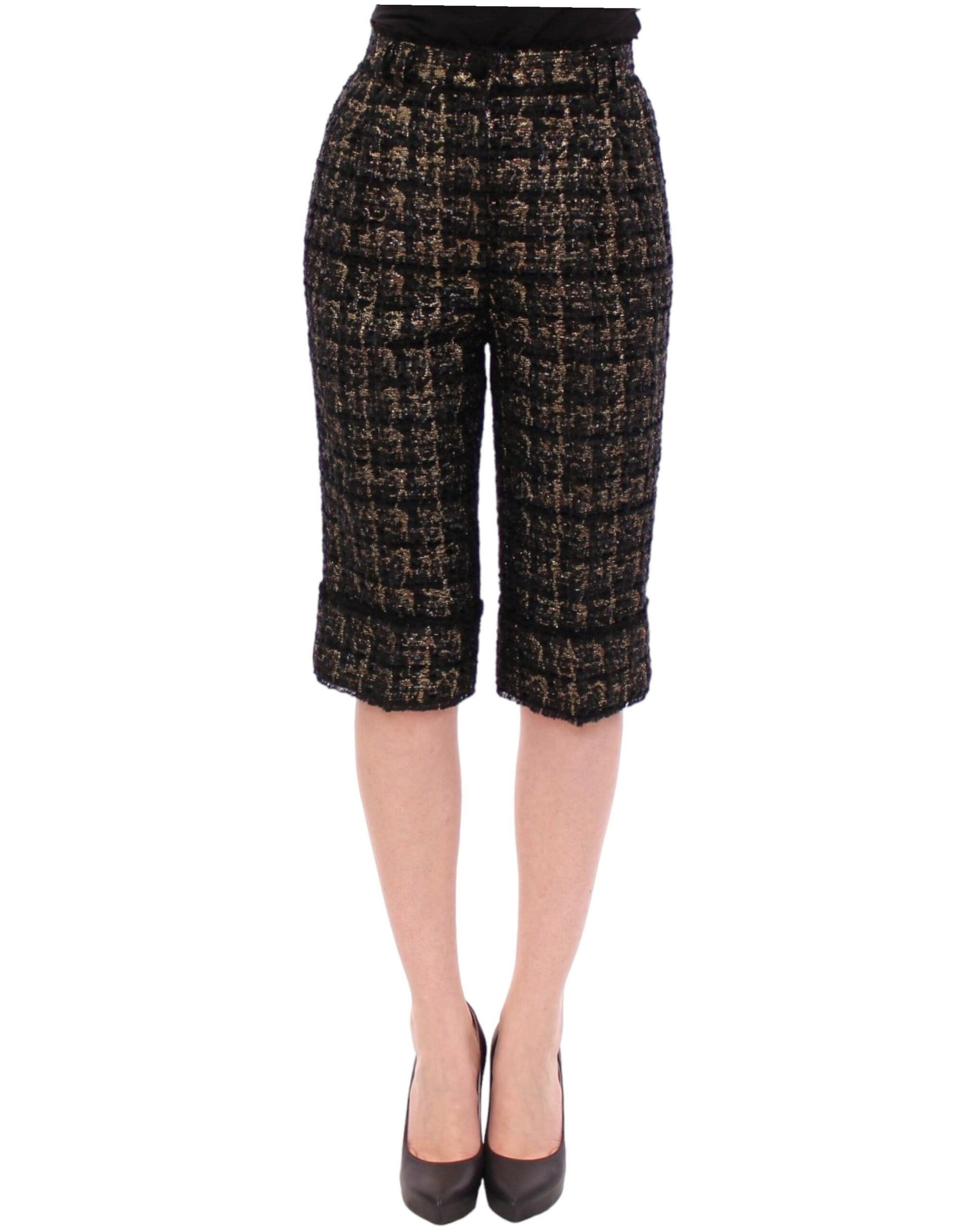 Shorts pantalon en tissu noir Dolce & Gabbana