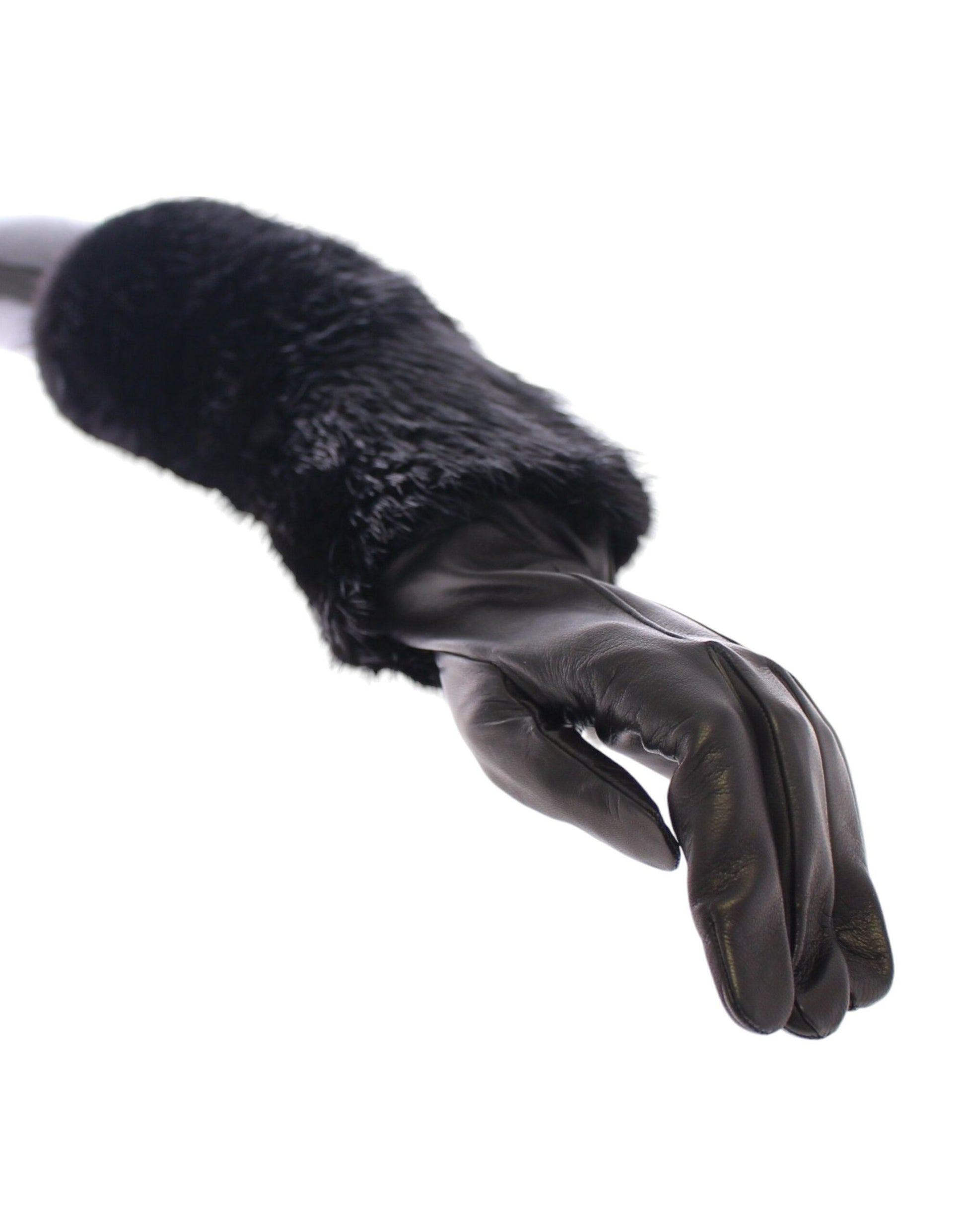 Dolce & Gabbana Black Gloves for Women side view