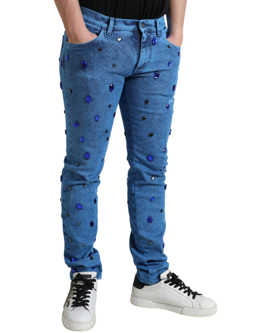 Dolce & Gabbana Blue Skinny Jeans for Men detail view