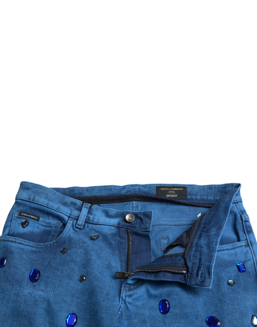 Dolce & Gabbana Blue Skinny Jeans for Men side view