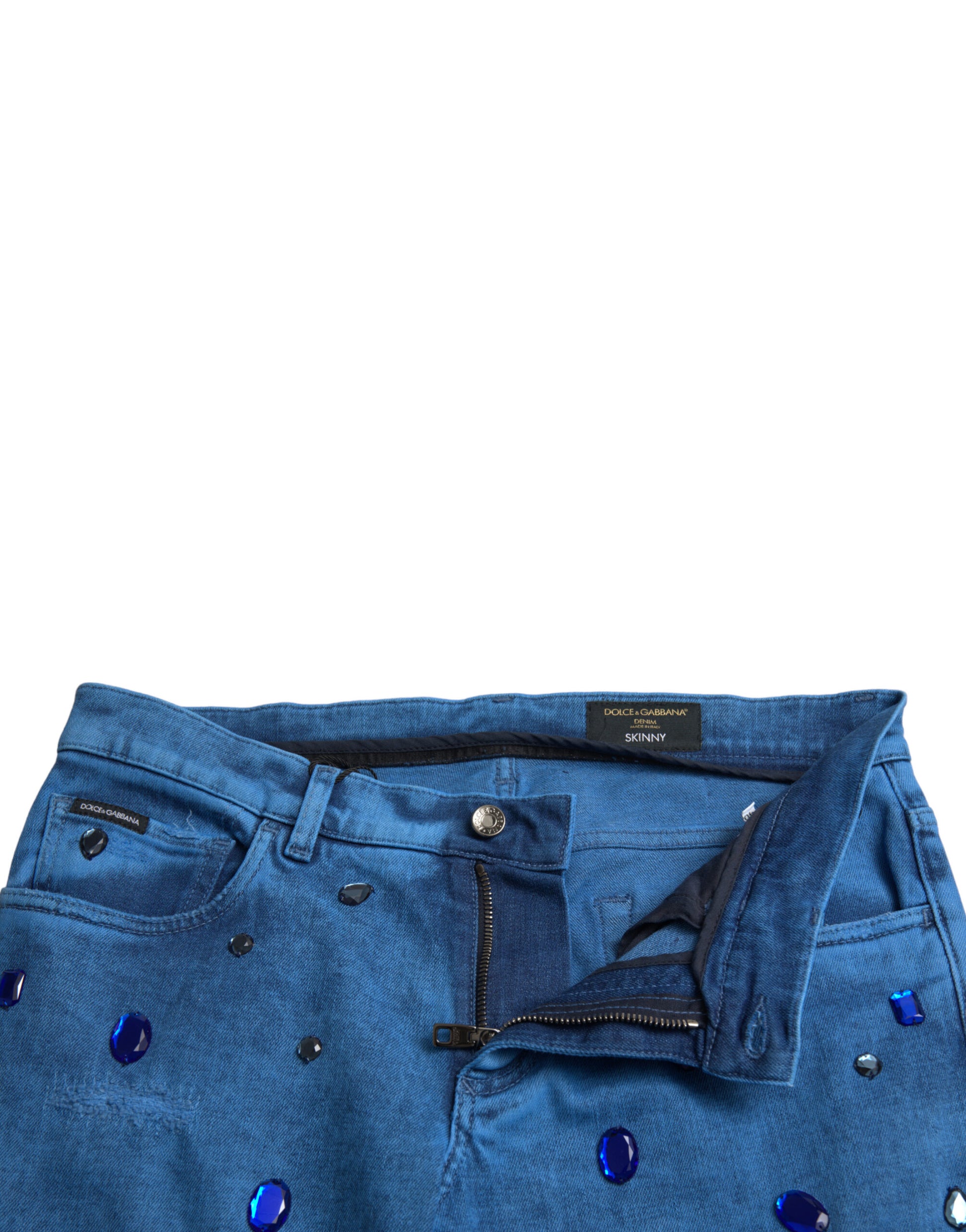 Dolce & Gabbana Blue Skinny Jeans for Men side view