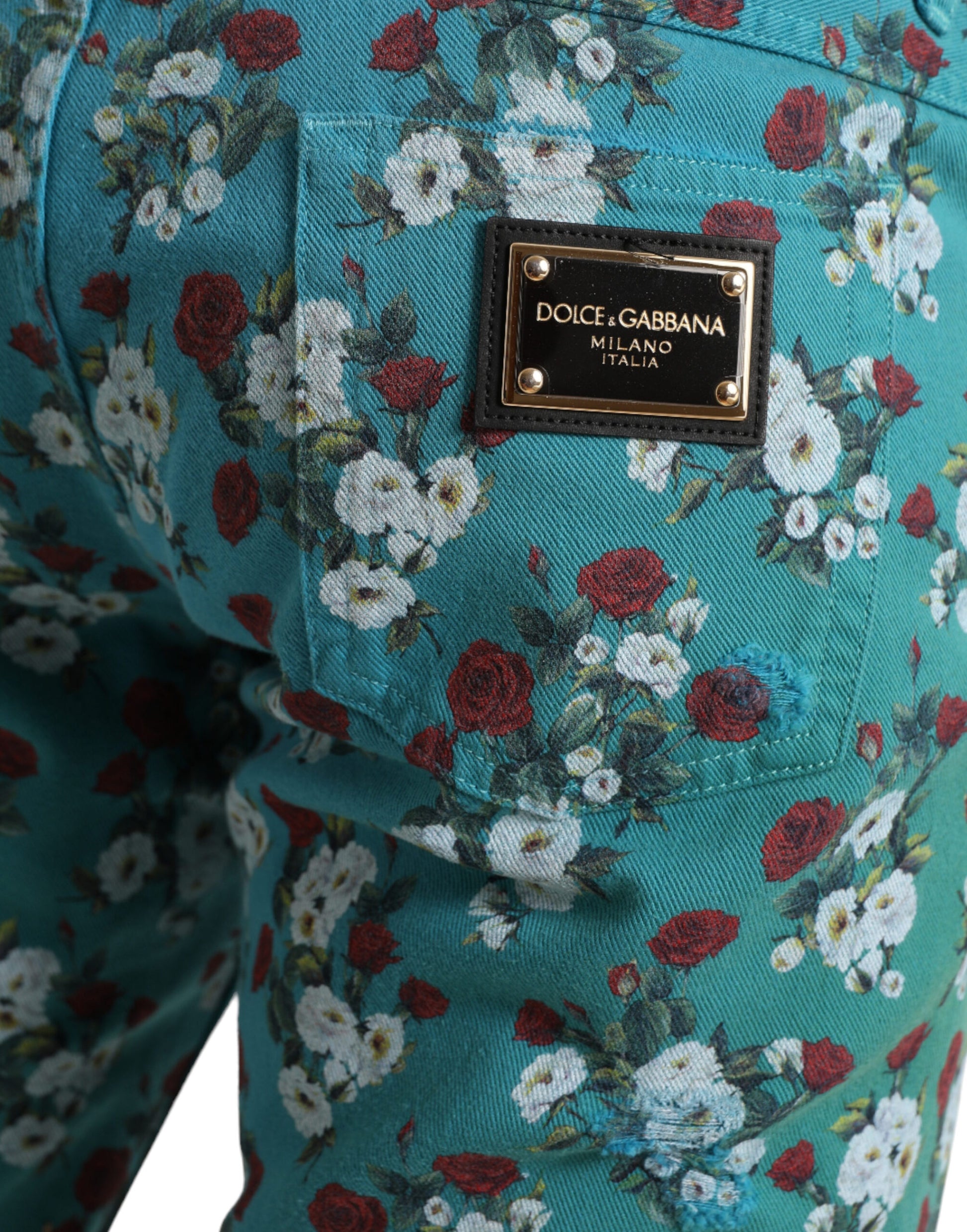 Dolce & Gabbana Blue Skinny Jeans for Men side view