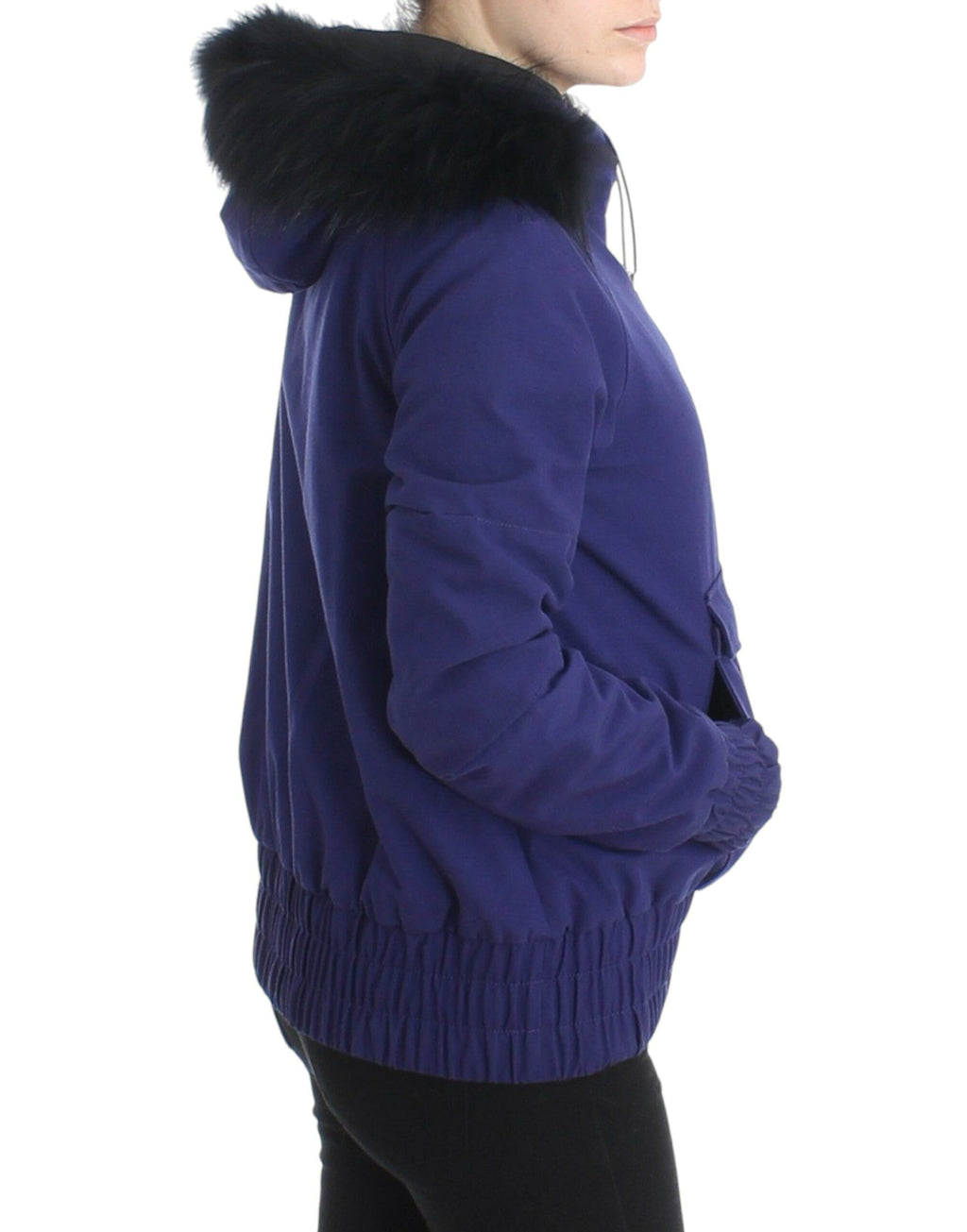 GF Ferre Blue Parkas for Women side view