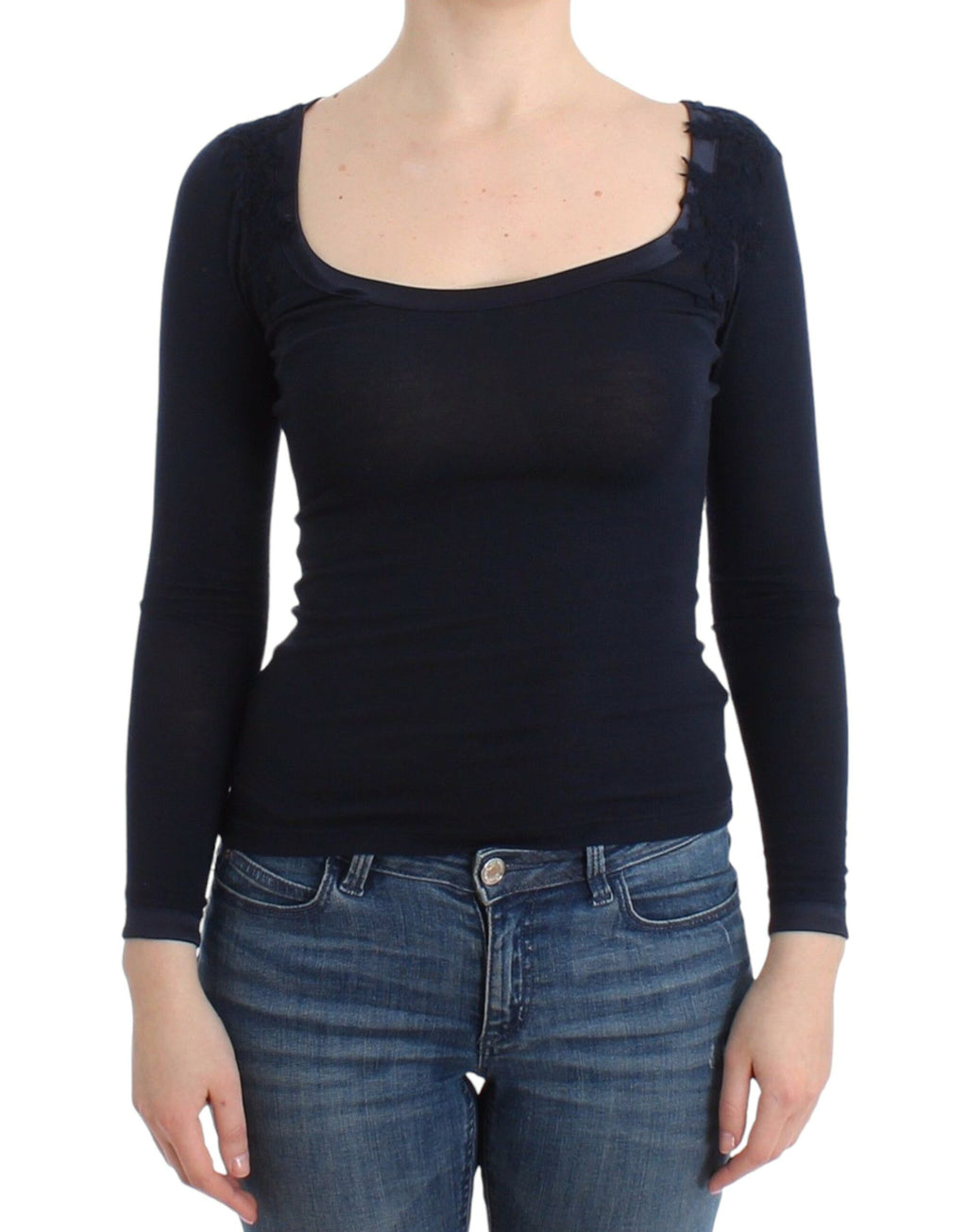 Ermanno Scervino Blue Long Sleeve T-Shirt for Women