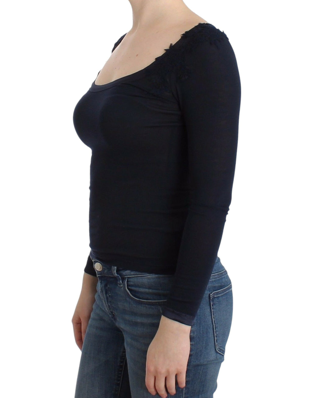 Ermanno Scervino Blue Long Sleeve T-Shirt for Women alternate view