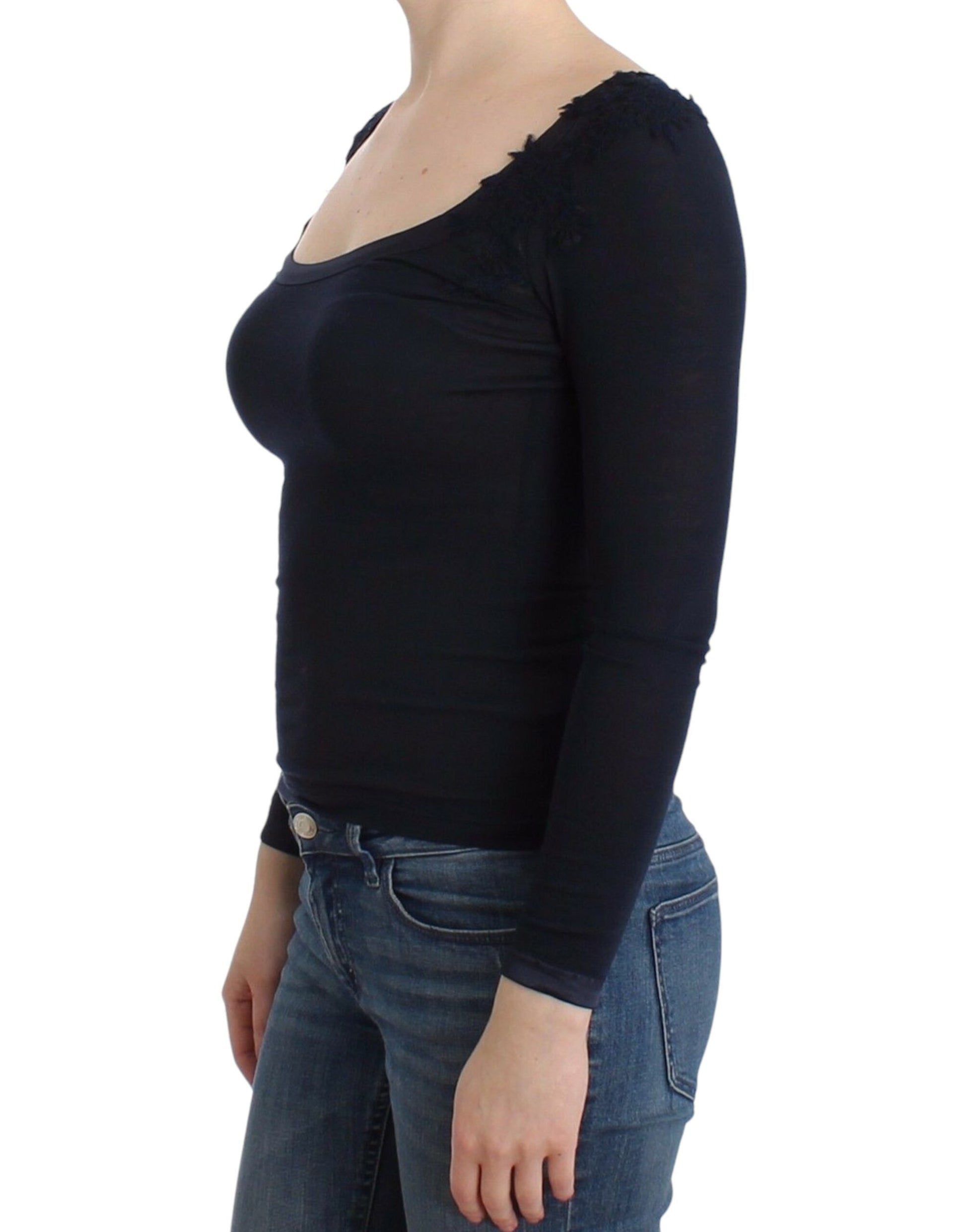 Ermanno Scervino Blue Long Sleeve T-Shirt for Women alternate view