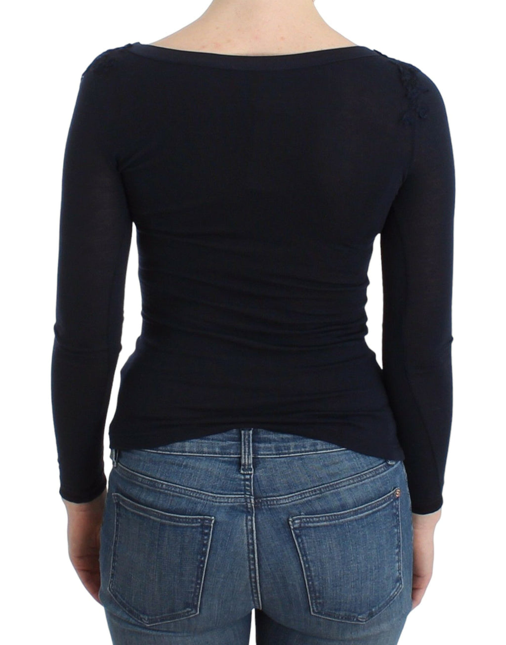 Ermanno Scervino Blue Long Sleeve T-Shirt for Women detail view