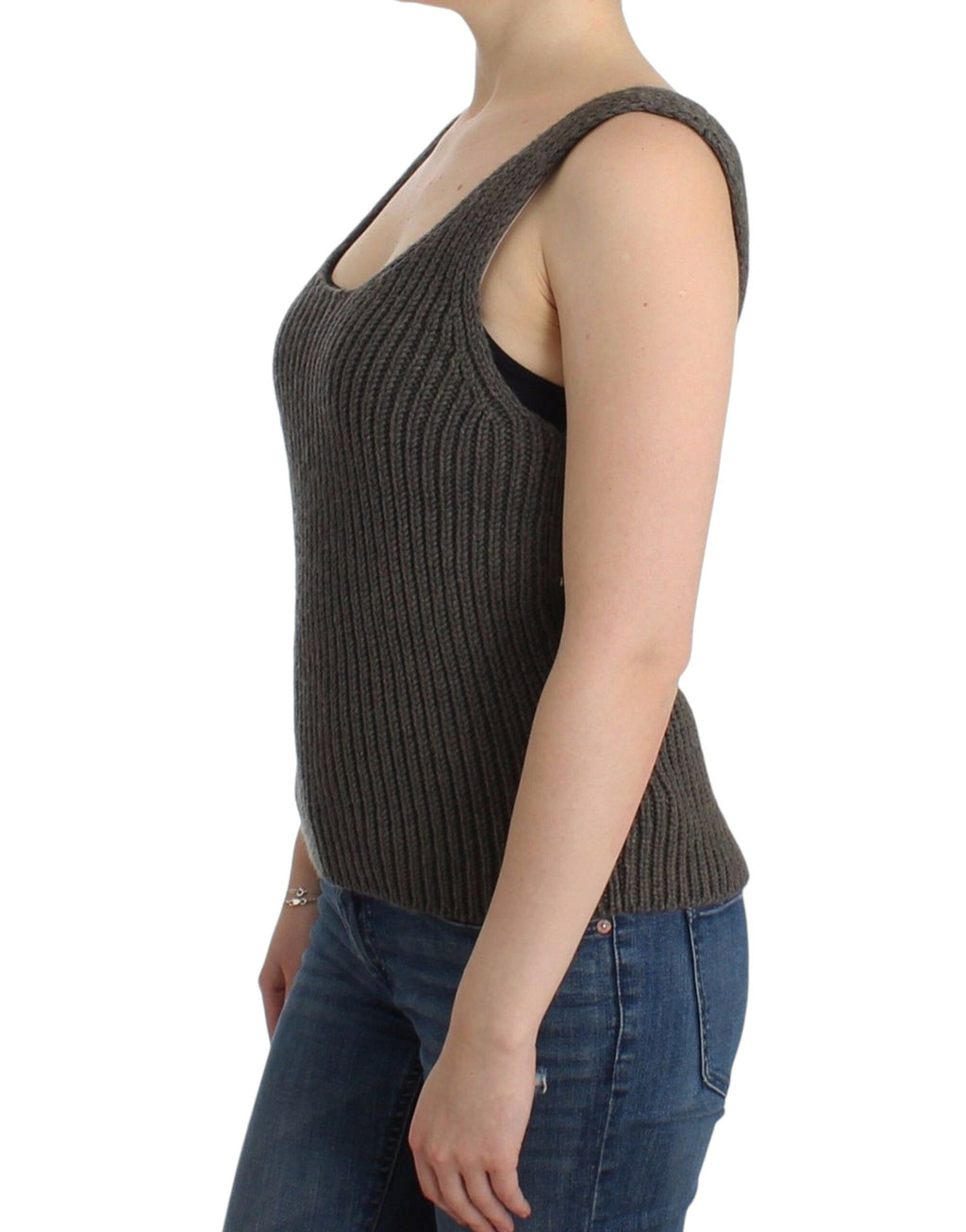 Ermanno Scervino Grey Sleeveless T-Shirt for Women alternate view