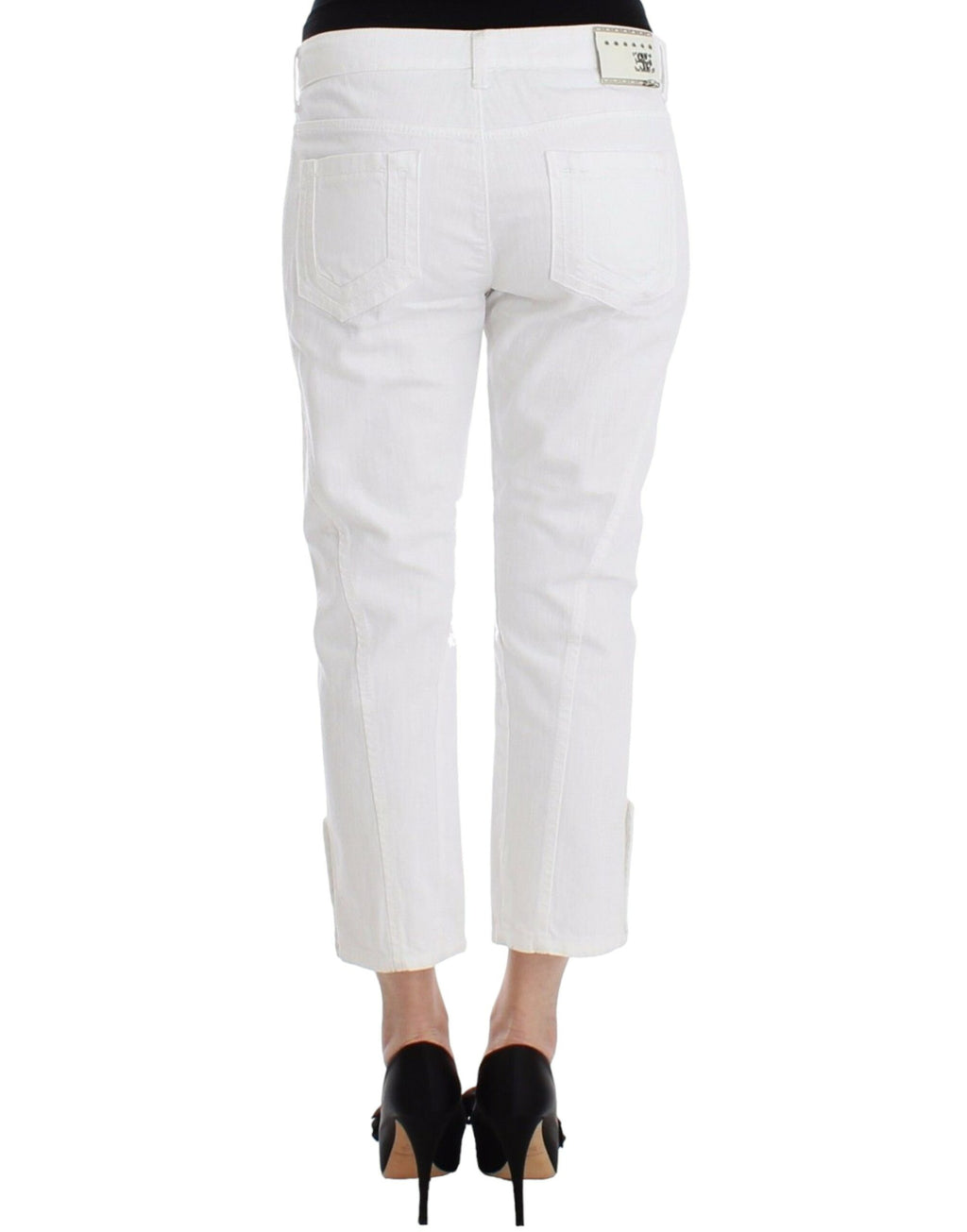 Ermanno Scervino White Cropped Jeans for Women detail view