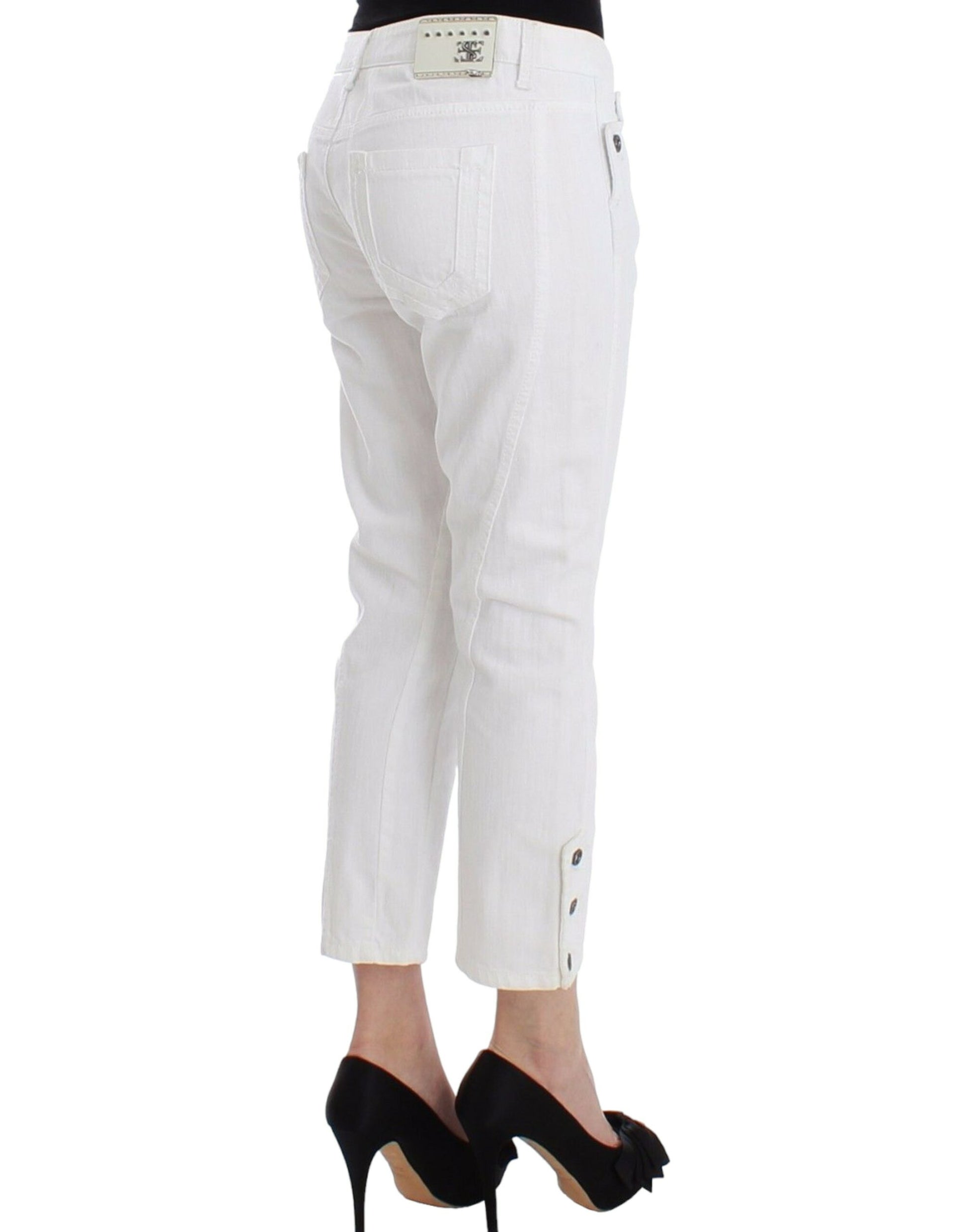 Ermanno Scervino White Cropped Jeans for Women side view