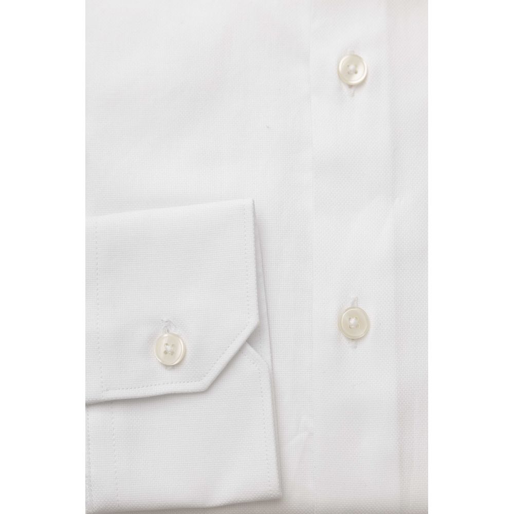 Bagutta White Cotton Men's Classic Shirt
