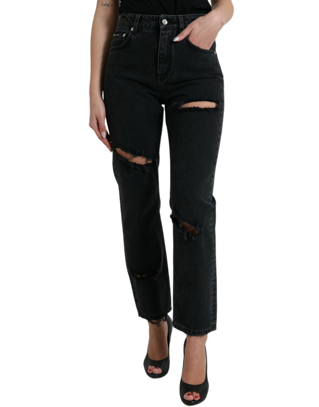 Dolce & Gabbana Black Tapered Jeans for Women