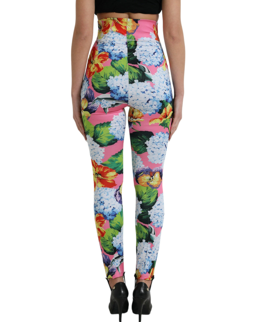Pantalon leggings Dolce & Gabbana multicolore fleuri taille haute