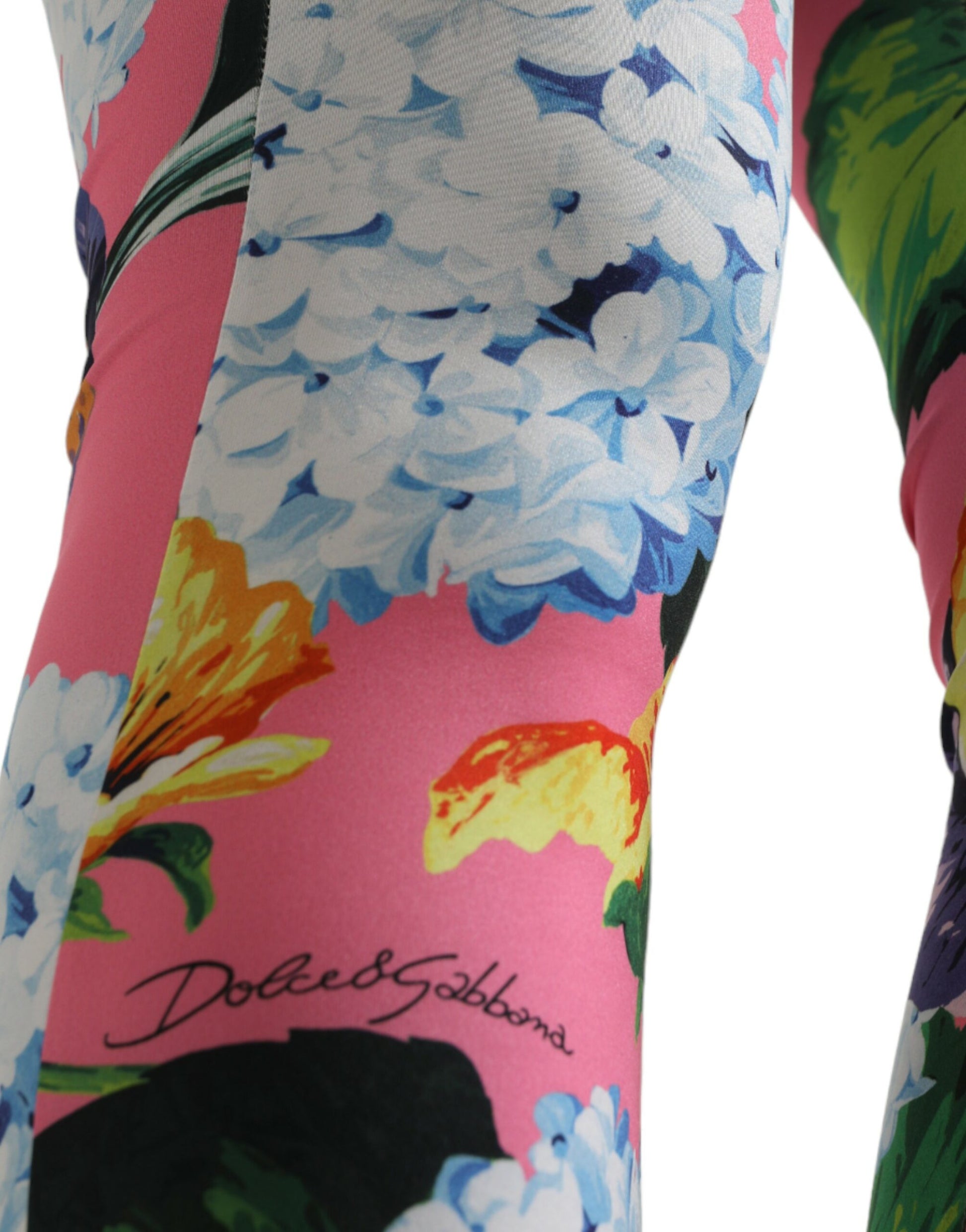 Pantalon leggings Dolce & Gabbana multicolore fleuri taille haute
