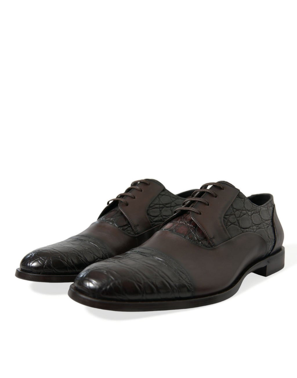 Chaussures de ville habillées pour homme en cuir exotique marron Dolce & Gabbana