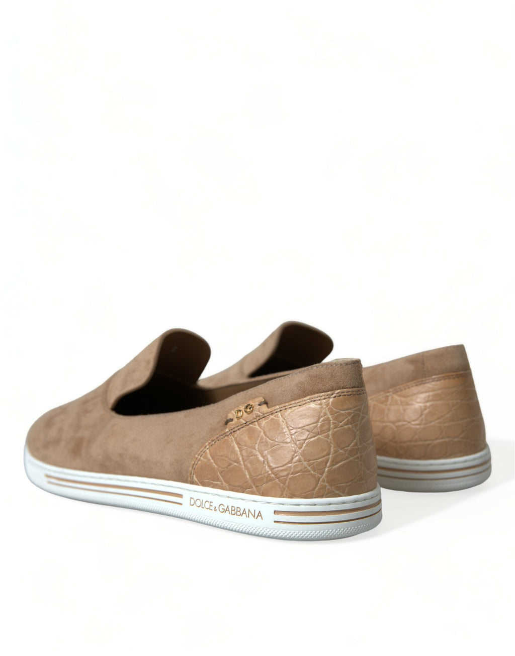 Dolce & Gabbana Beige Slip On Loafers for Men side view