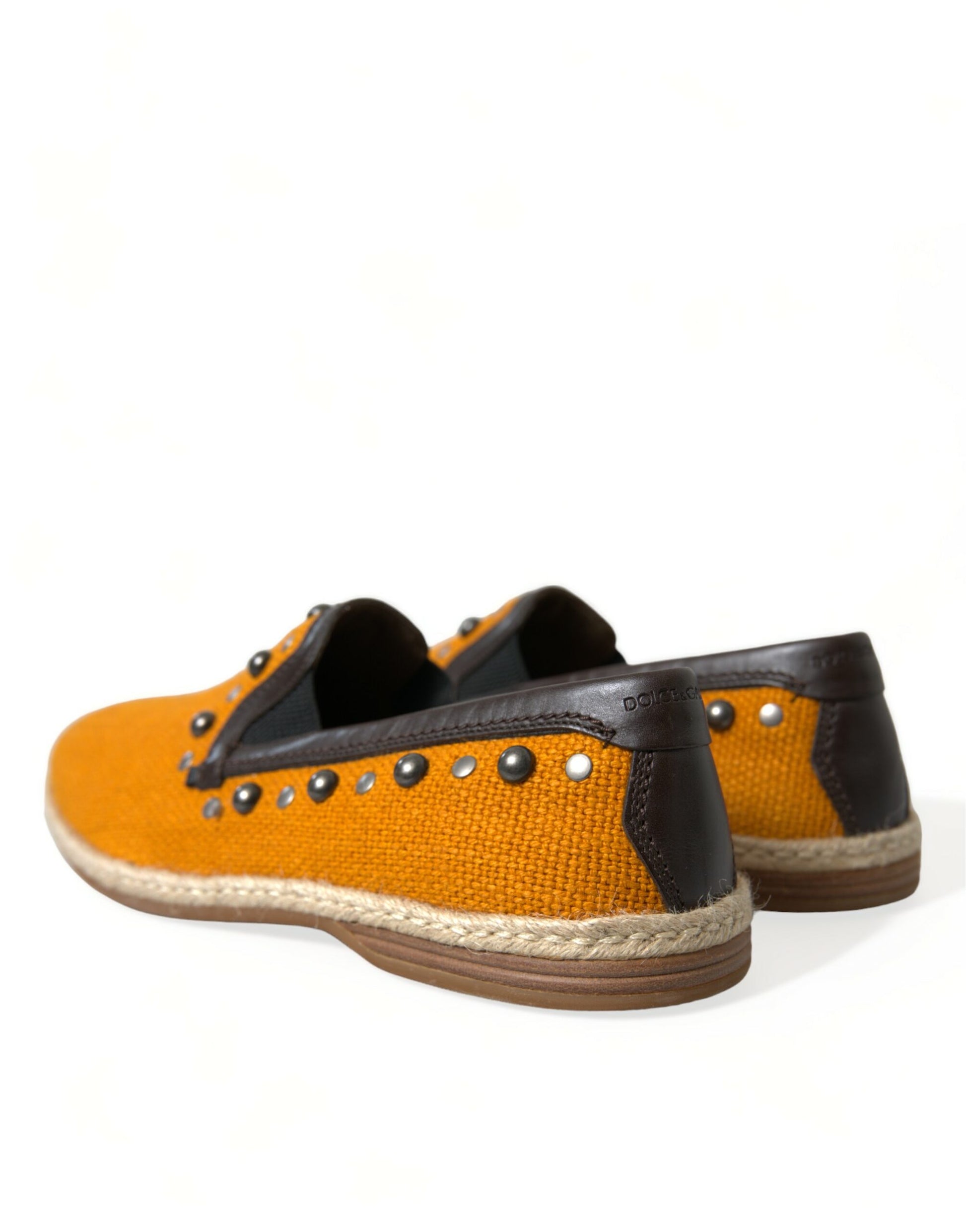 Dolce & Gabbana Orange Slip On Loafers for Men side view