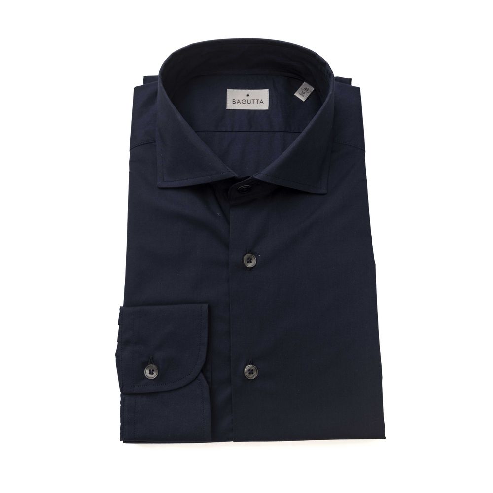 Chemise ajustée pour homme en coton bleu Bagutta