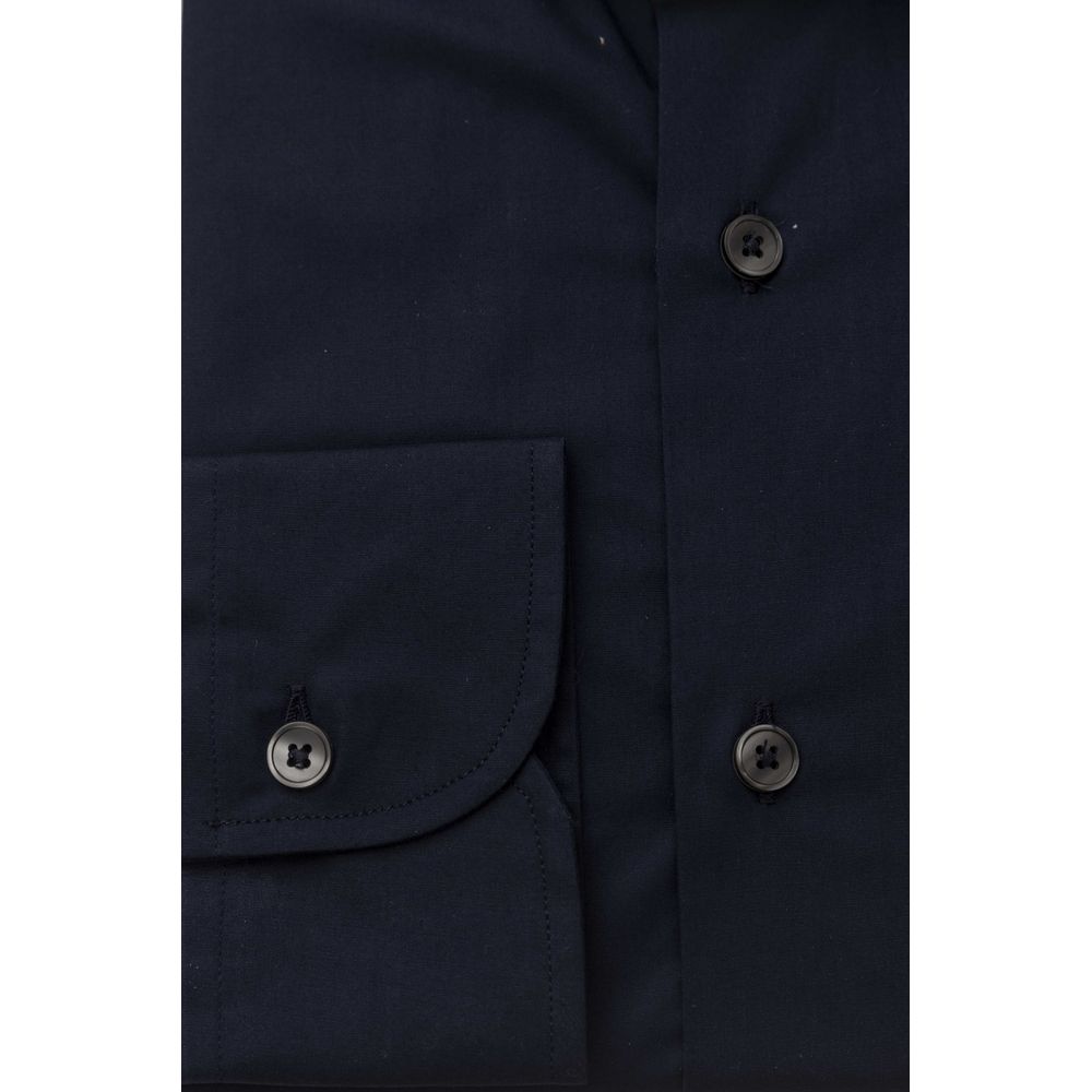 Chemise ajustée pour homme en coton bleu Bagutta