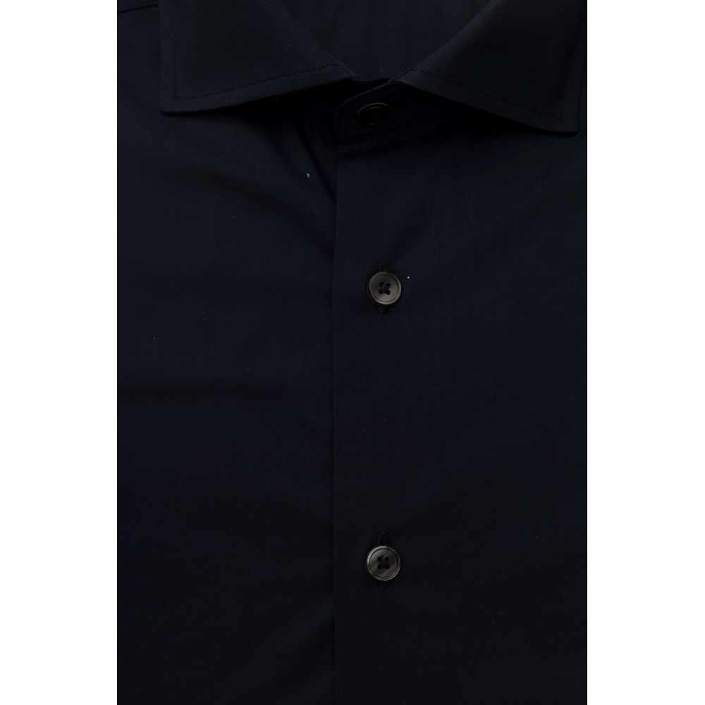 Chemise ajustée pour homme en coton bleu Bagutta