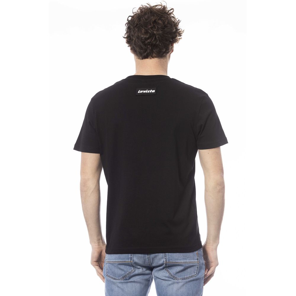 Invicta Schwarzes Herren-T-Shirt aus Baumwolle