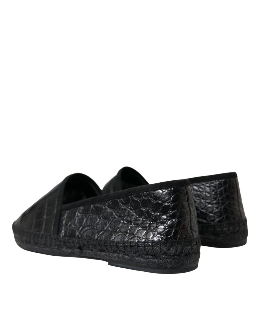 Chaussures espadrilles à enfiler en cuir exotique noir Dolce & Gabbana