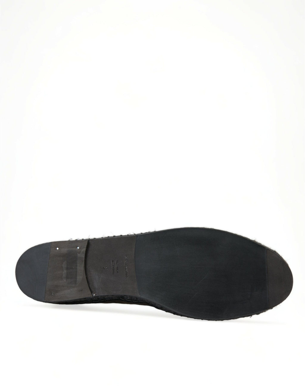 Chaussures espadrilles à enfiler en cuir exotique noir Dolce & Gabbana