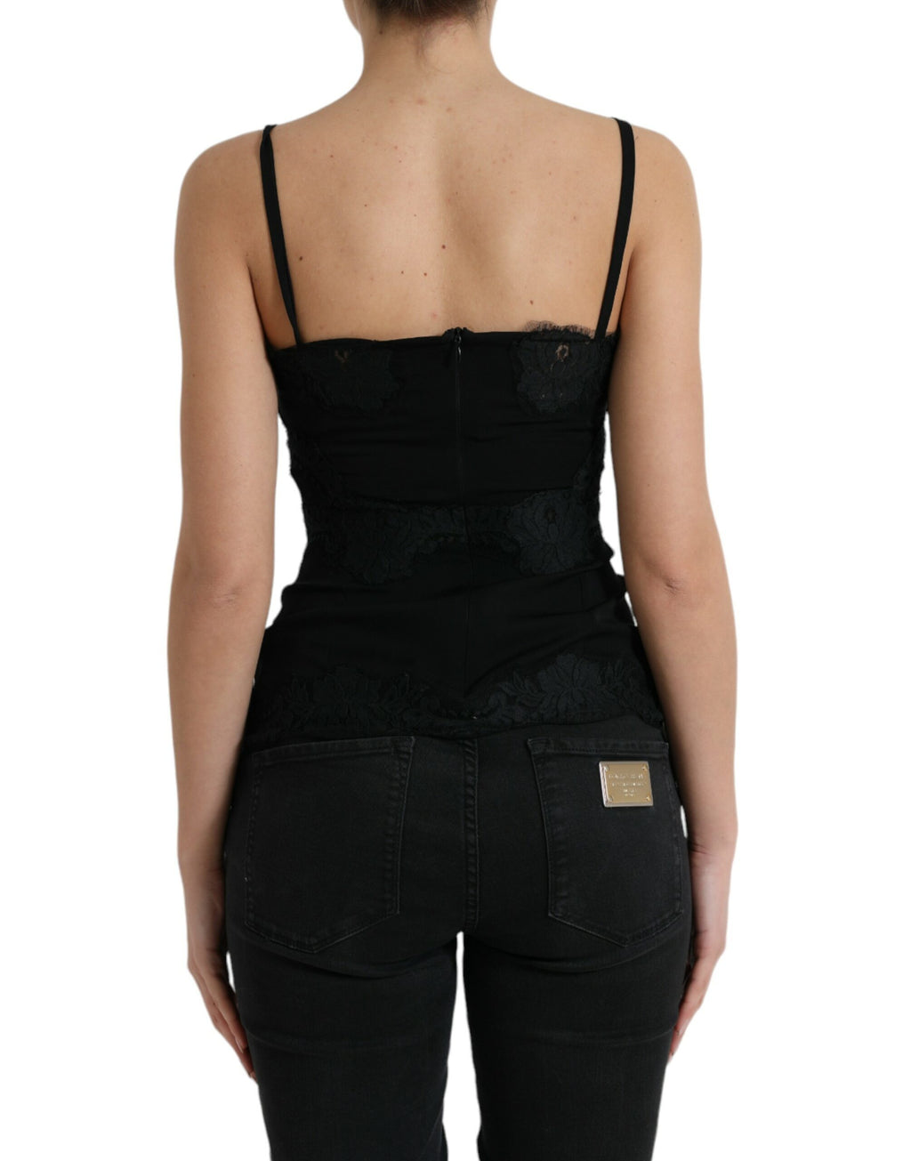 Dolce & Gabbana Black Sleeveless T-Shirt for Women detail view