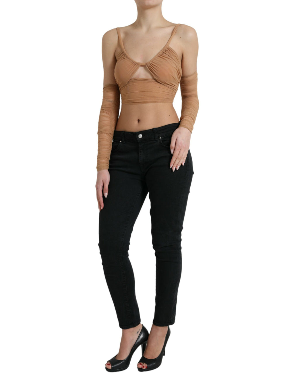 Dolce & Gabbana Brown Long Sleeve T-Shirt for Women alternate view