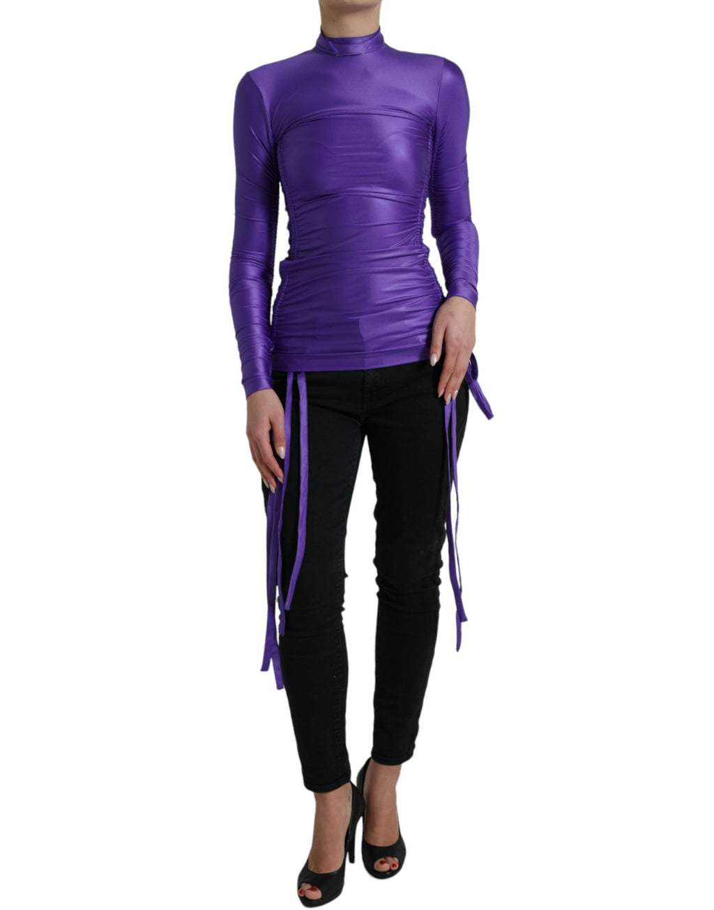 Dolce & Gabbana Purple Long Sleeve T-Shirt for Women alternate view