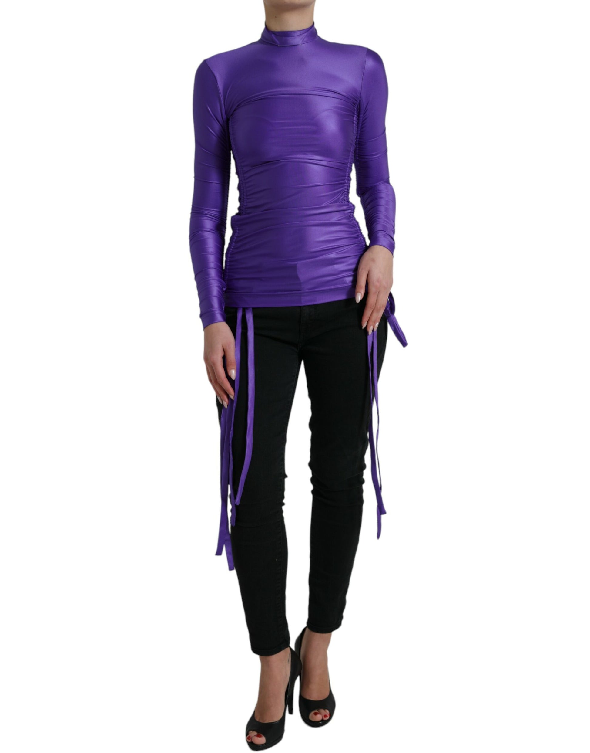 Dolce & Gabbana Purple Long Sleeve T-Shirt for Women alternate view