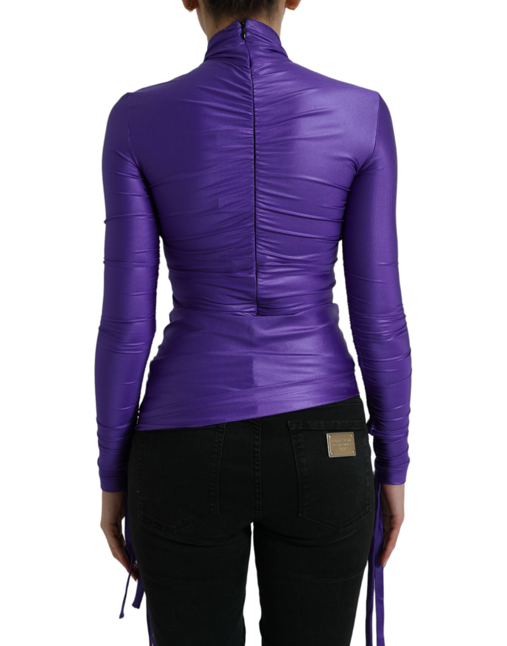 Dolce & Gabbana Purple Long Sleeve T-Shirt for Women side view