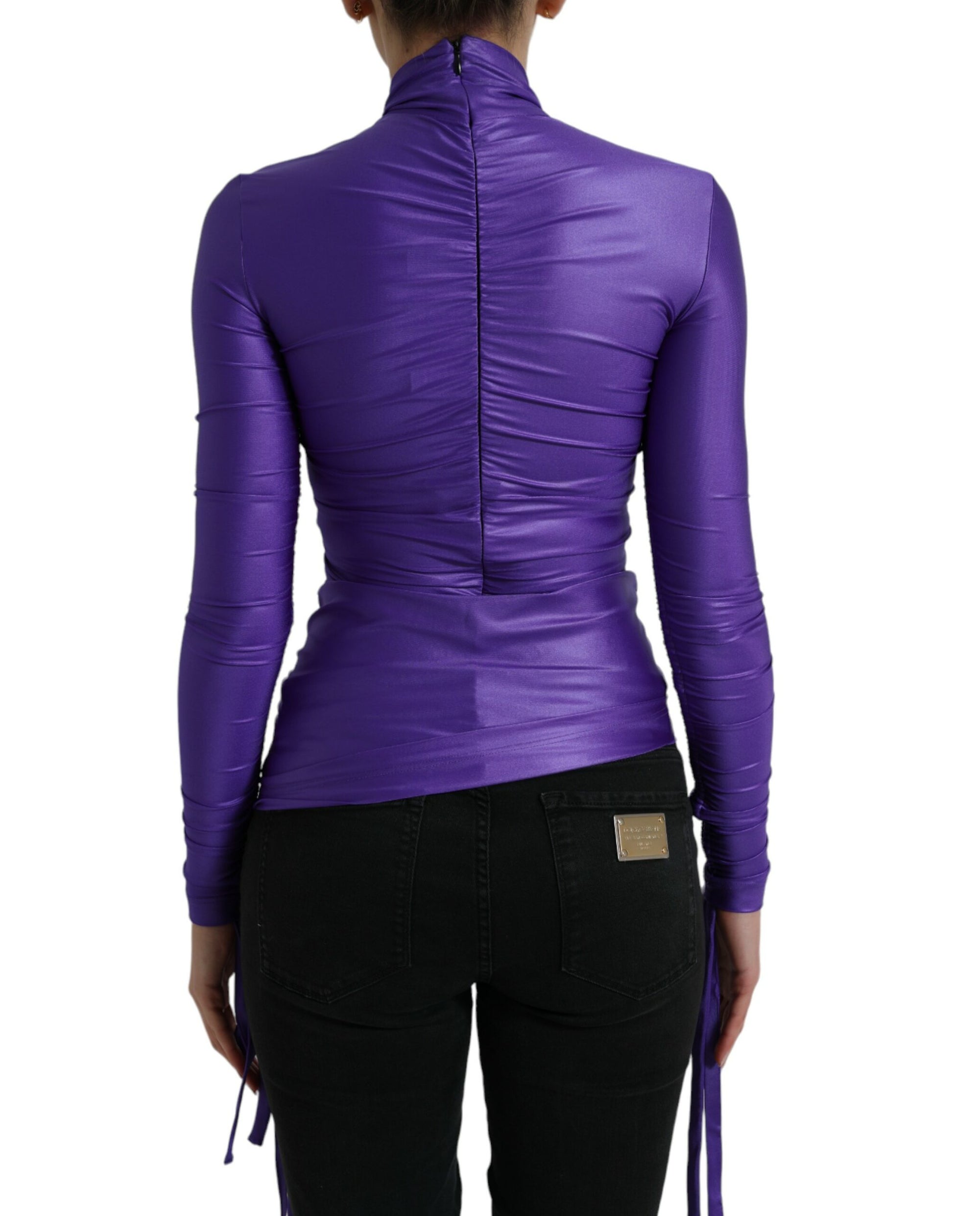 Dolce & Gabbana Purple Long Sleeve T-Shirt for Women side view