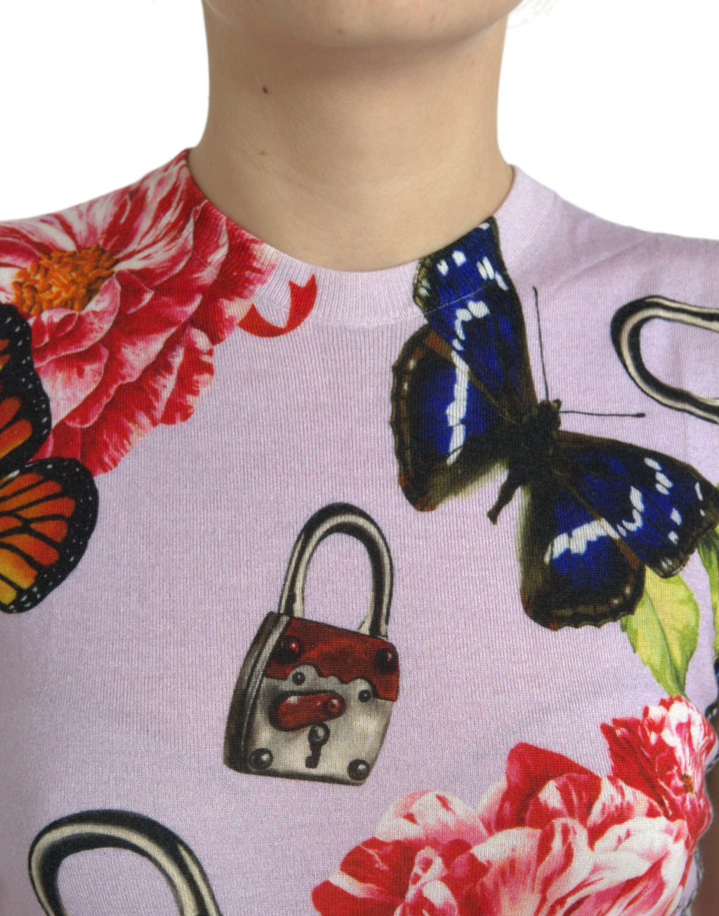 Débardeur papillon Dolce & Gabbana multicolore fleuri à cadenas