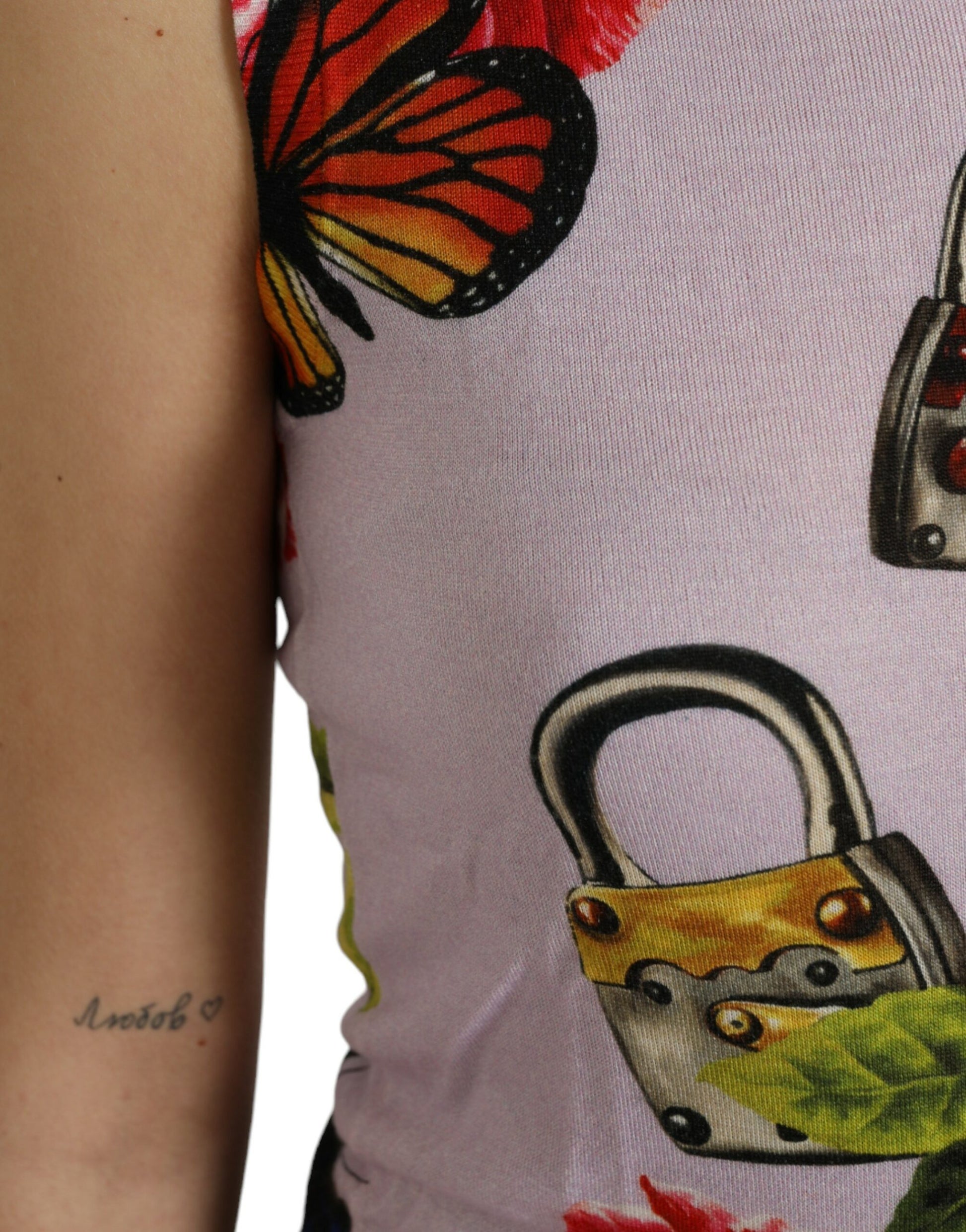 Débardeur papillon Dolce & Gabbana multicolore fleuri à cadenas