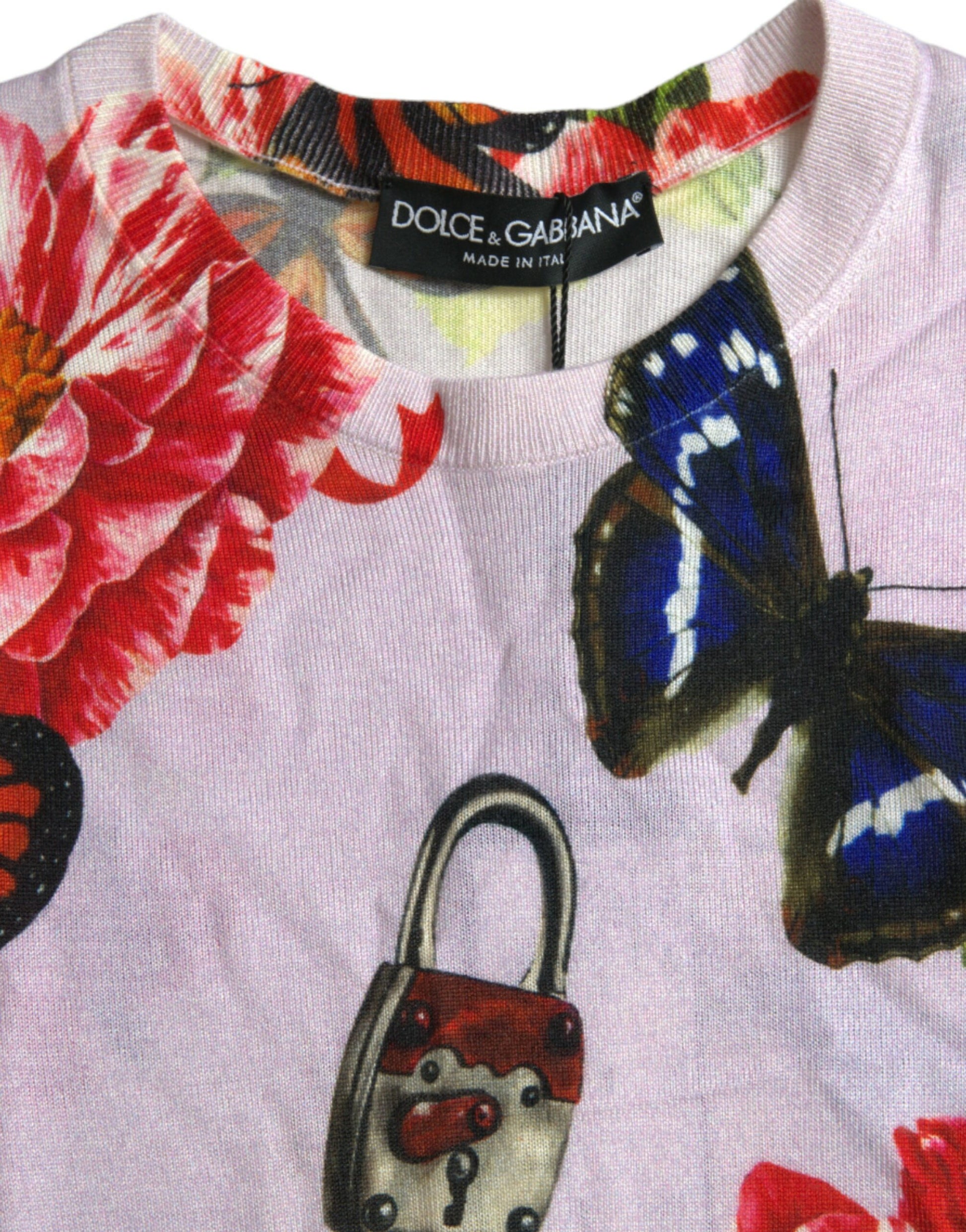 Débardeur papillon Dolce & Gabbana multicolore fleuri à cadenas