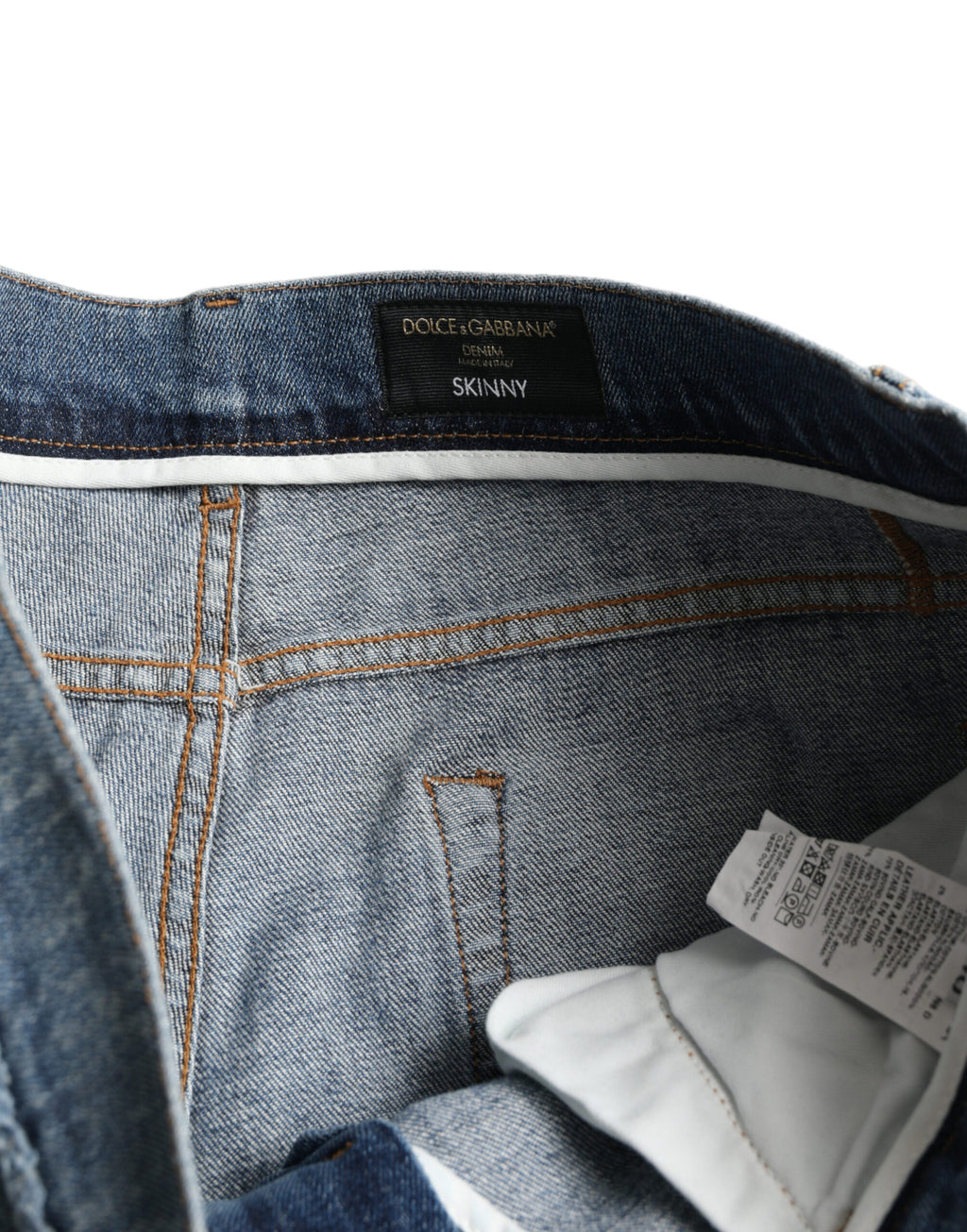Dolce & Gabbana Blue Skinny Jeans for Men side view