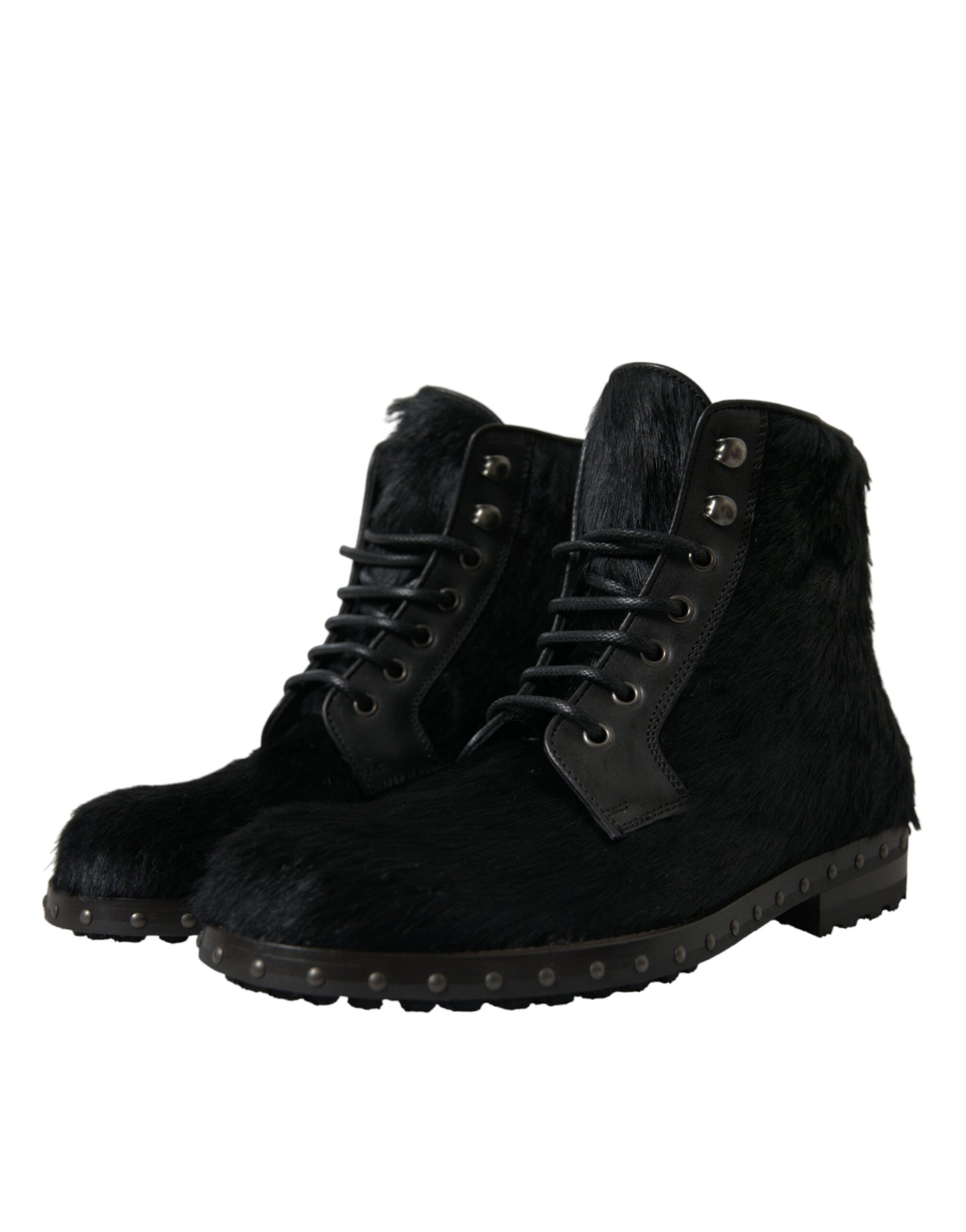 Dolce & Gabbana Black Lace Up Boots for Men detail view