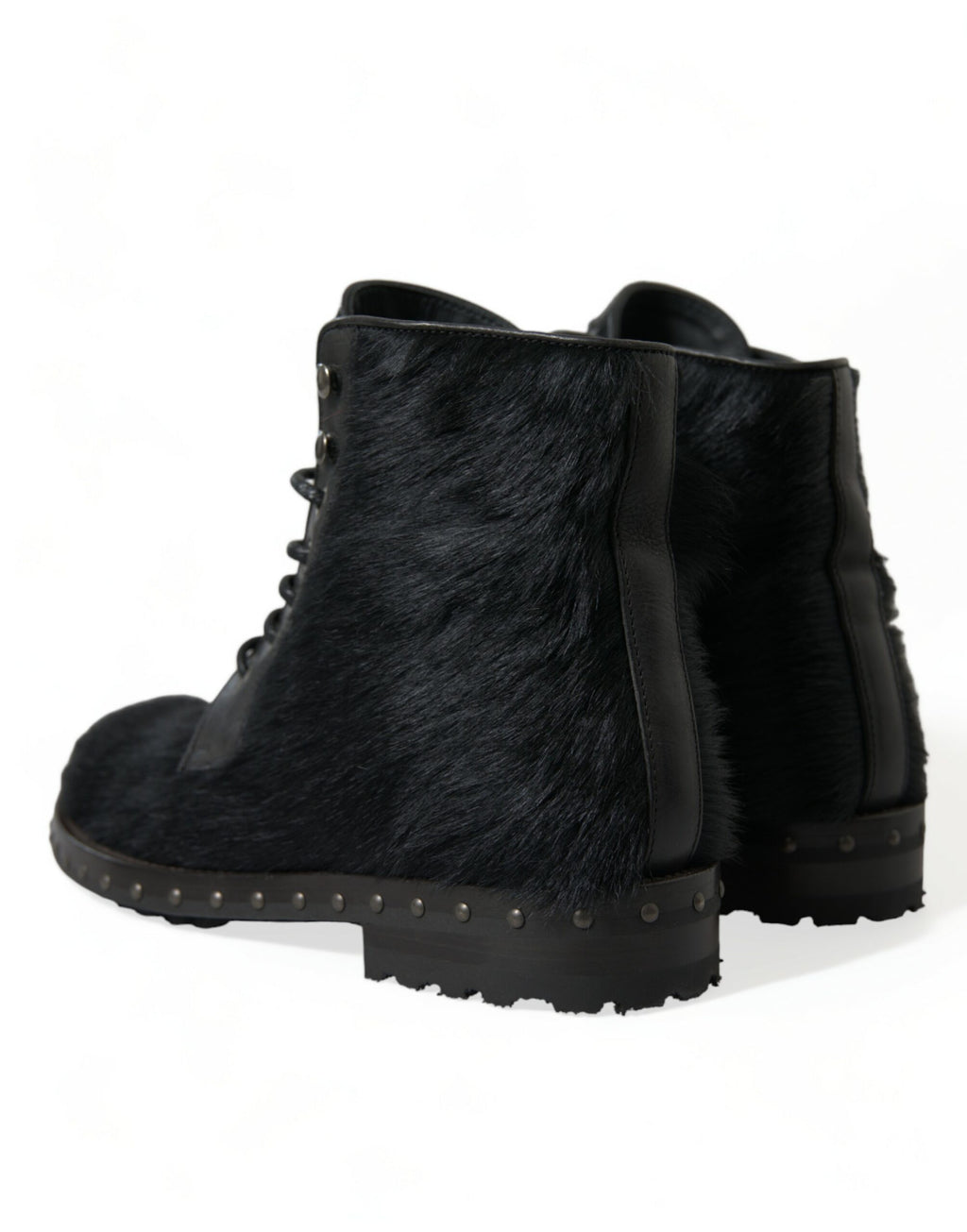 Dolce & Gabbana Black Lace Up Boots for Men side view