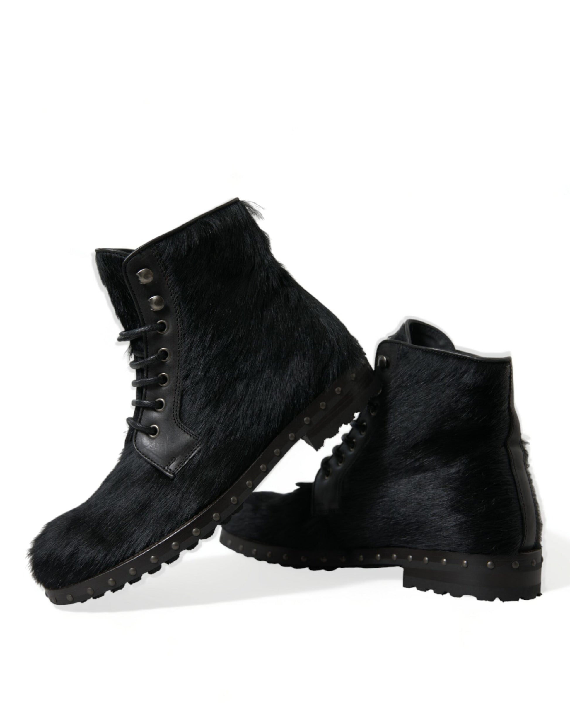 Dolce & Gabbana Black Lace Up Boots for Men additional view