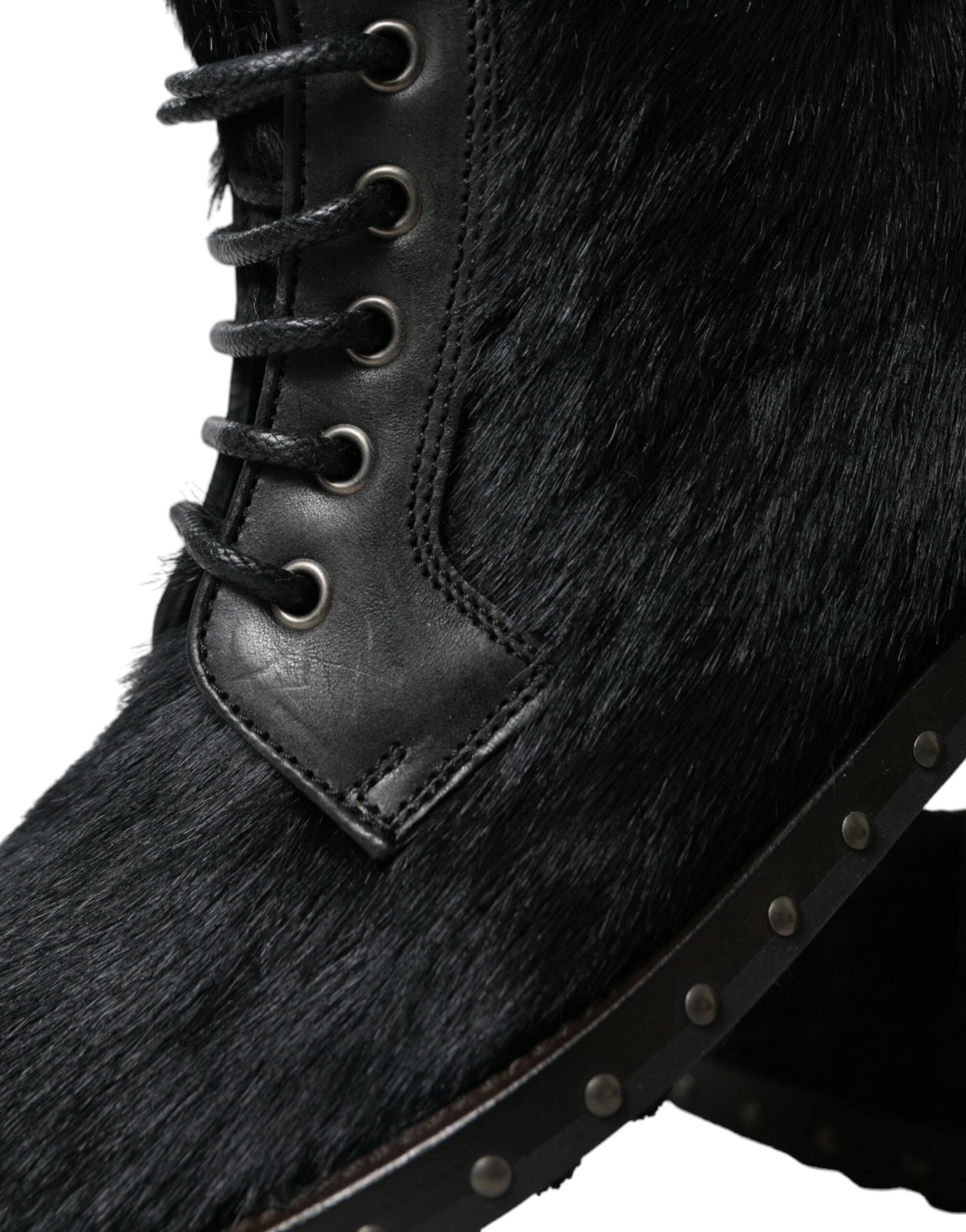 Dolce & Gabbana Black Lace Up Boots for Men additional view